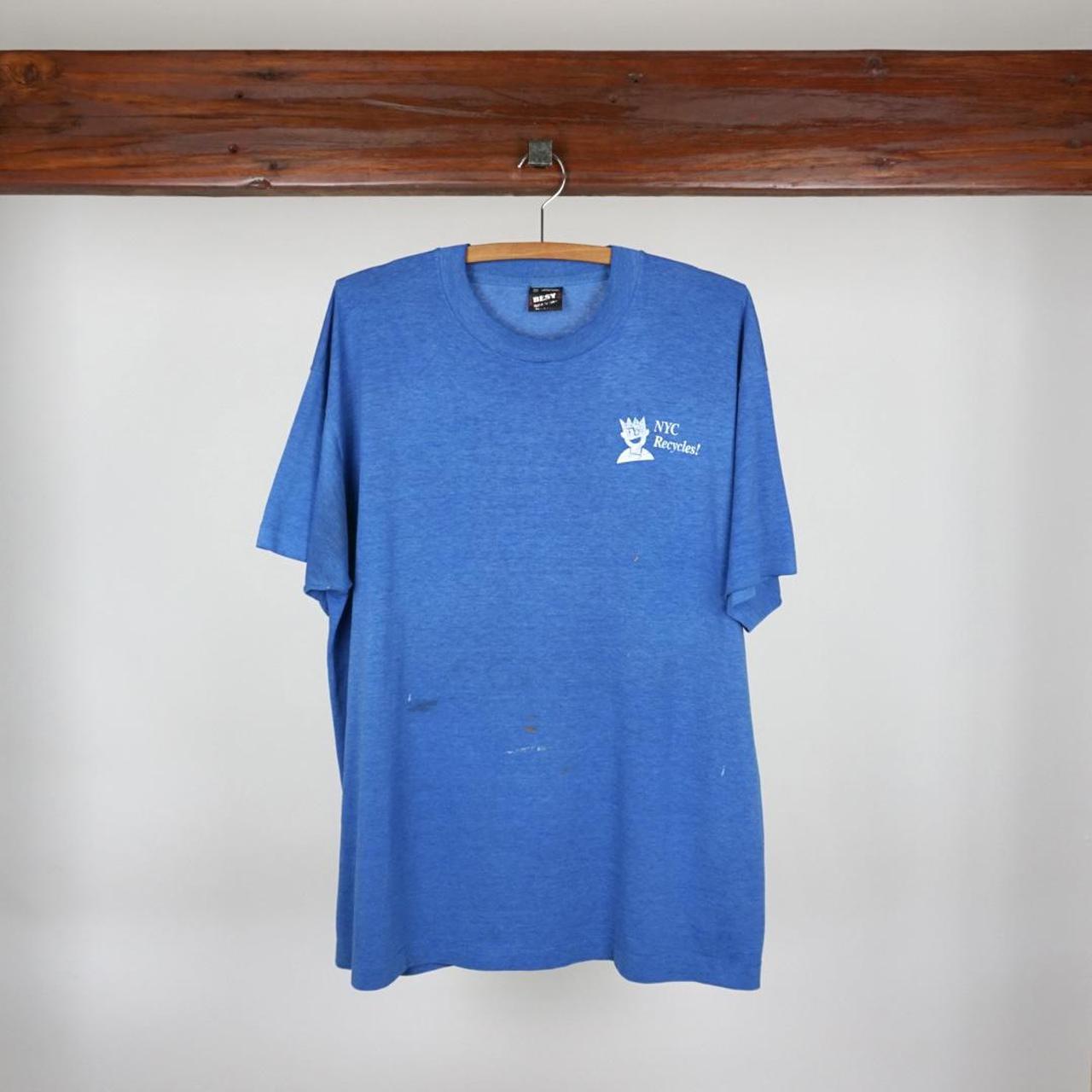 Fruit of the Loom Men's Blue and White T-shirt