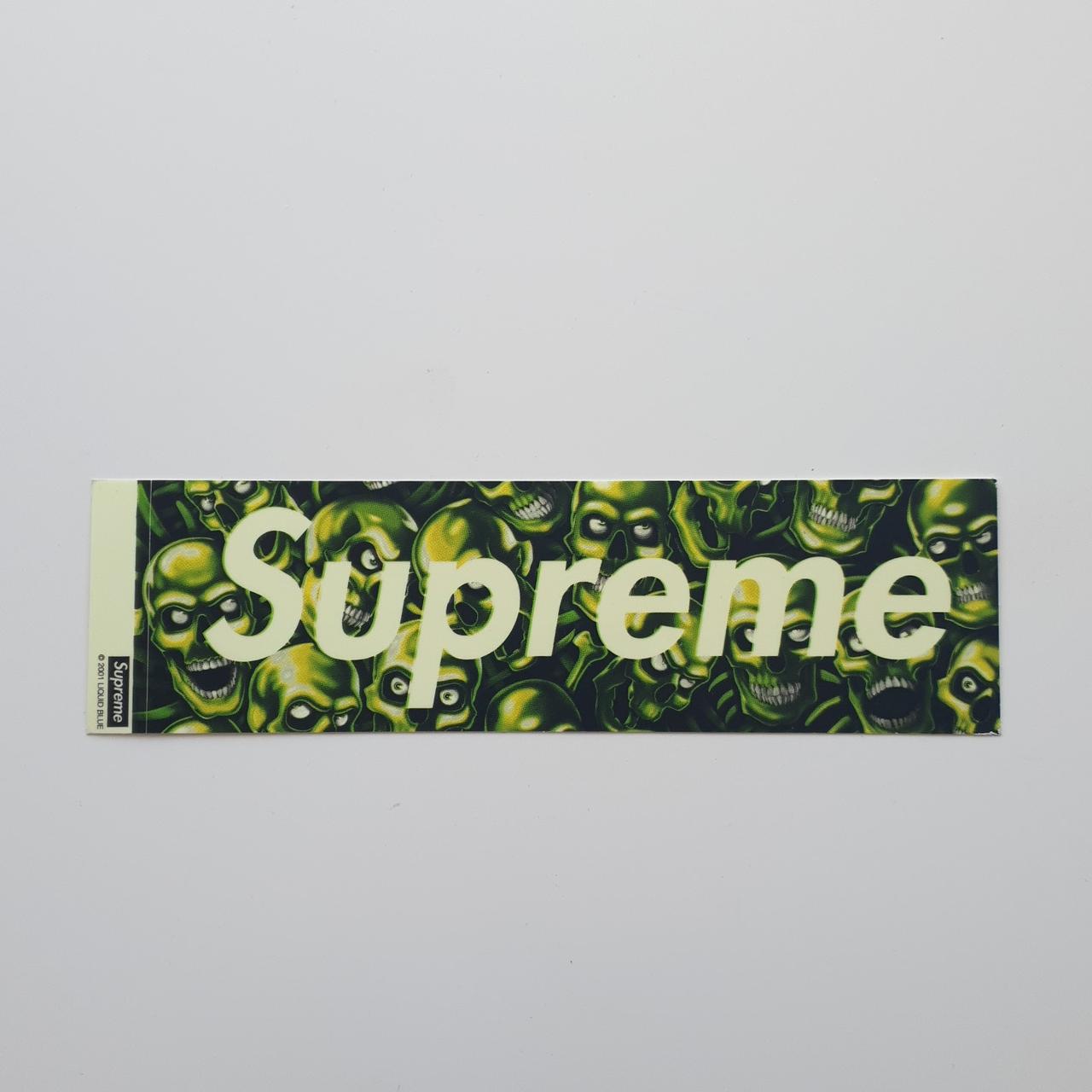 Supreme green discount skull sticker