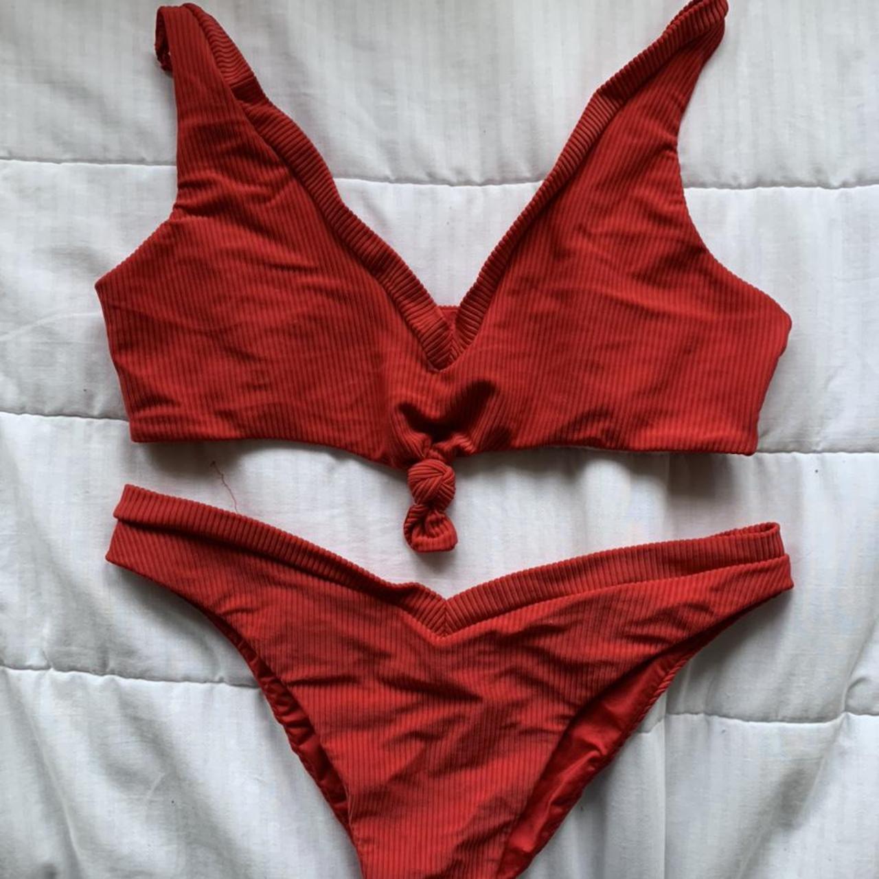 Cherry ribbed bikini set from Frankie’s Bikinis. Too... - Depop