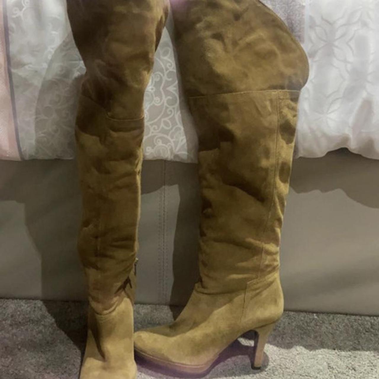 carvela tan knee high boots