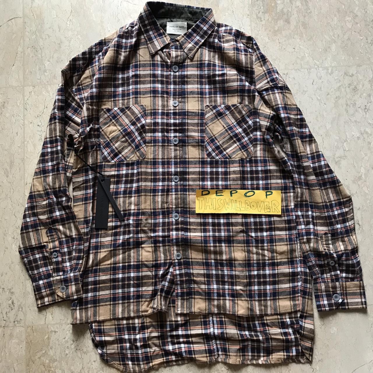 Fear of god fourth collection khaki color flannel,...