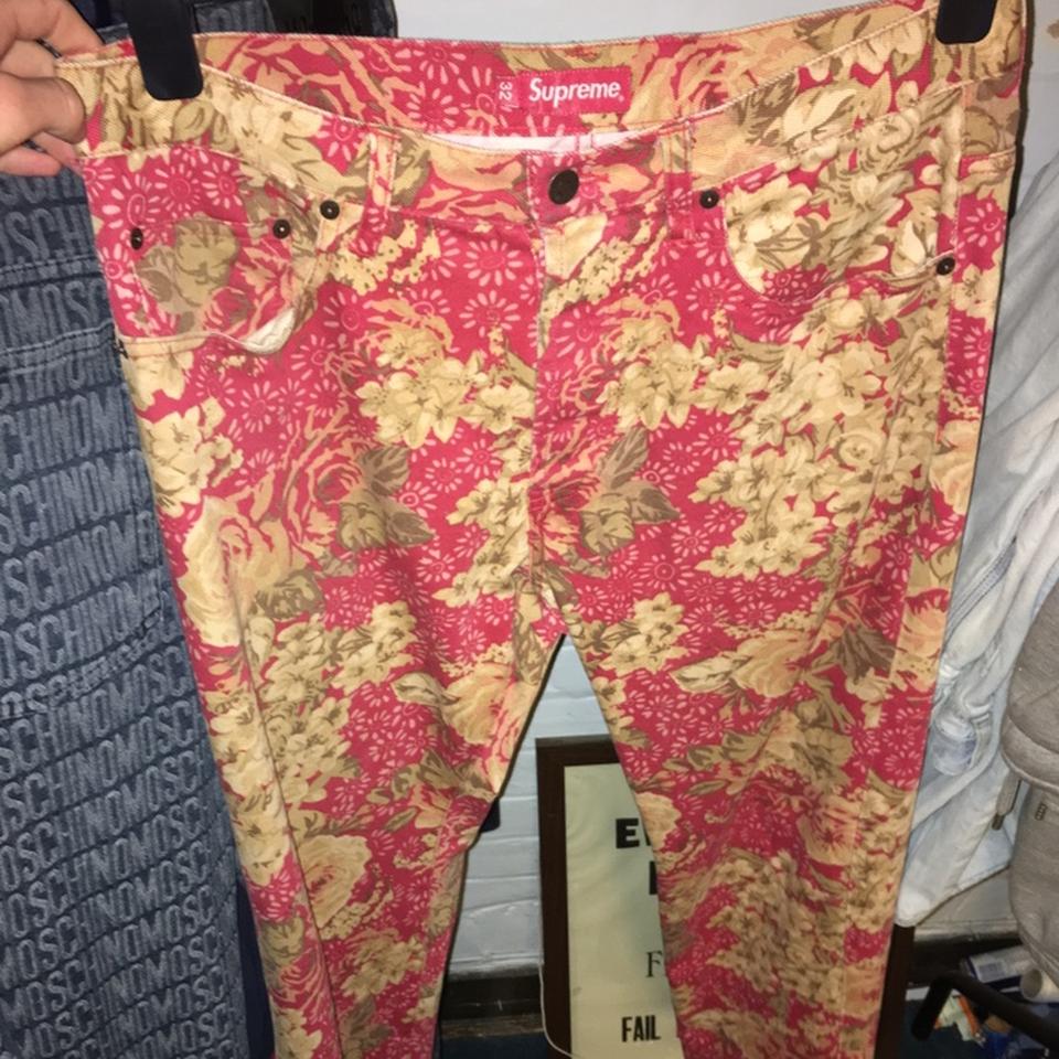 Supreme floral jeans. 100% legit bought from London... - Depop