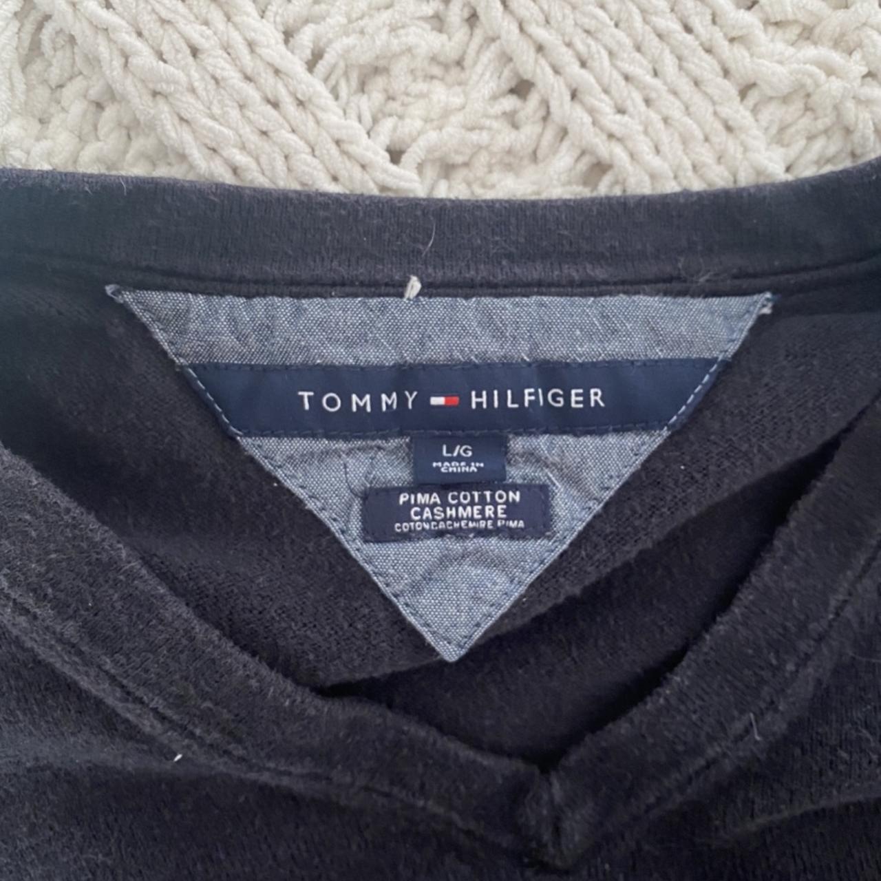 tommy hilfiger navy blue long sleeve looks vintage... - Depop