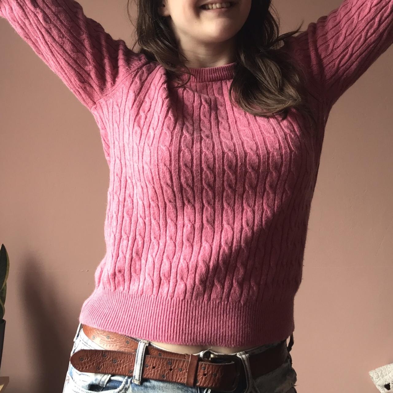 Jack Wills Pink Wool Jumper barely worn so its in. Depop