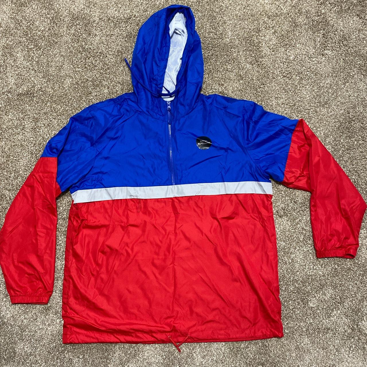 NWT No Boundaries Red, Grey and Blue Windbreaker!... - Depop