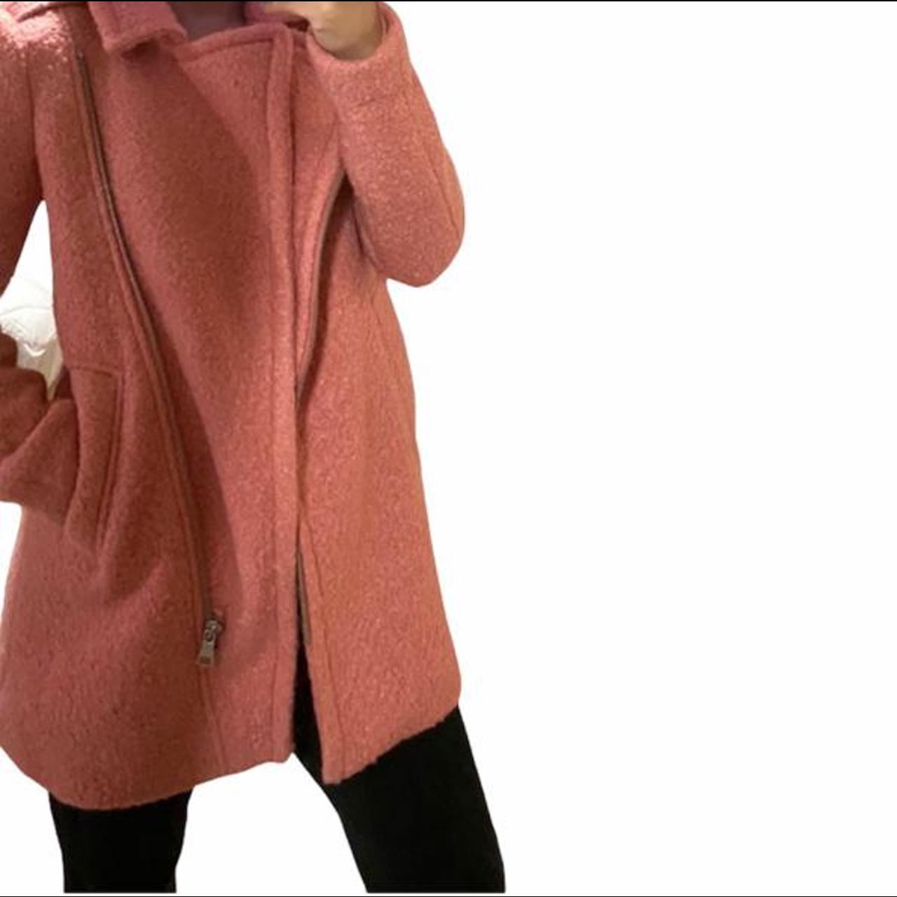 LOFT Women's Pink Coat Depop