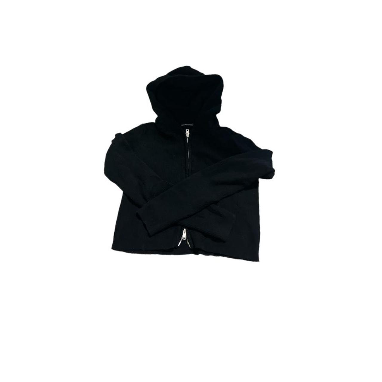 brandy melville black arden double zip hoodie