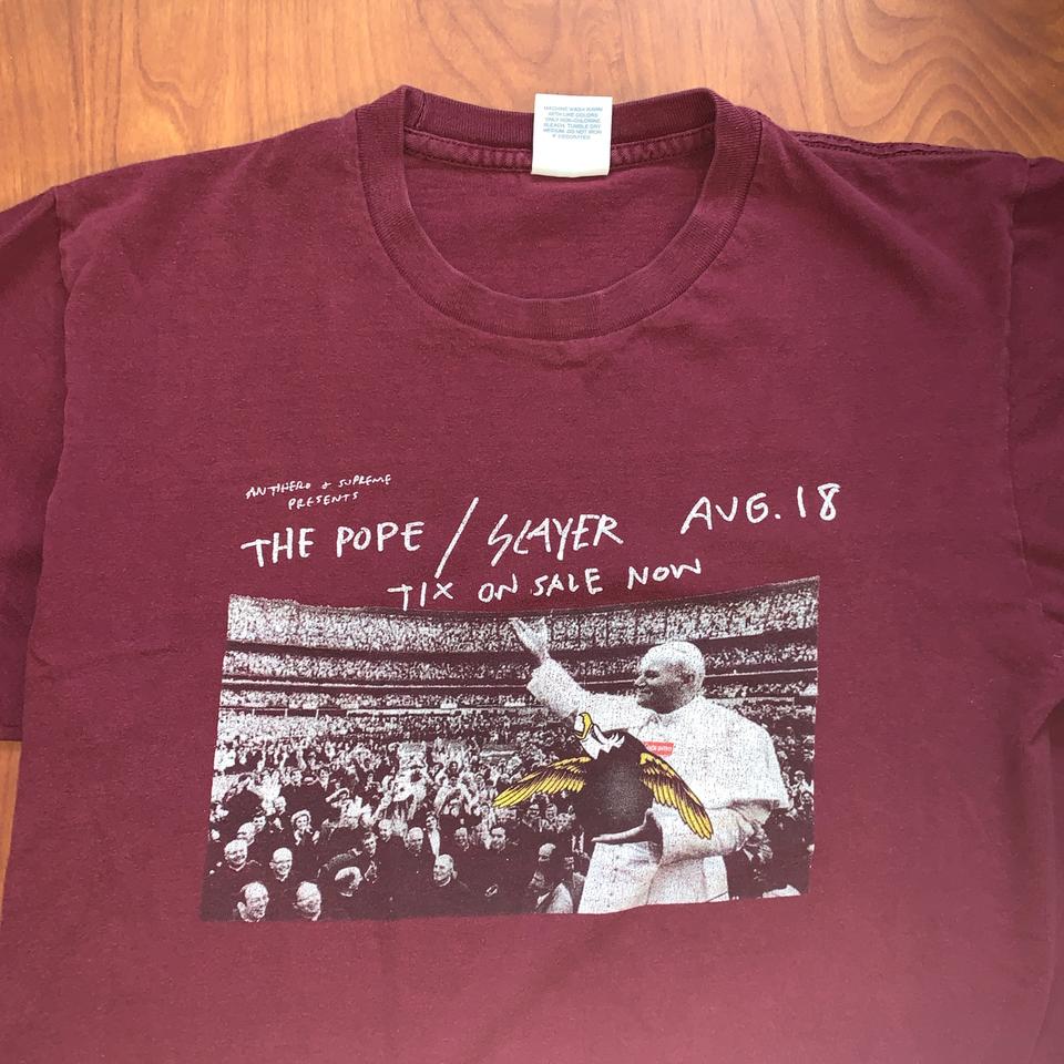 Supreme x Antihero Pope Slayer Tee “Aug 18. Tix on... - Depop