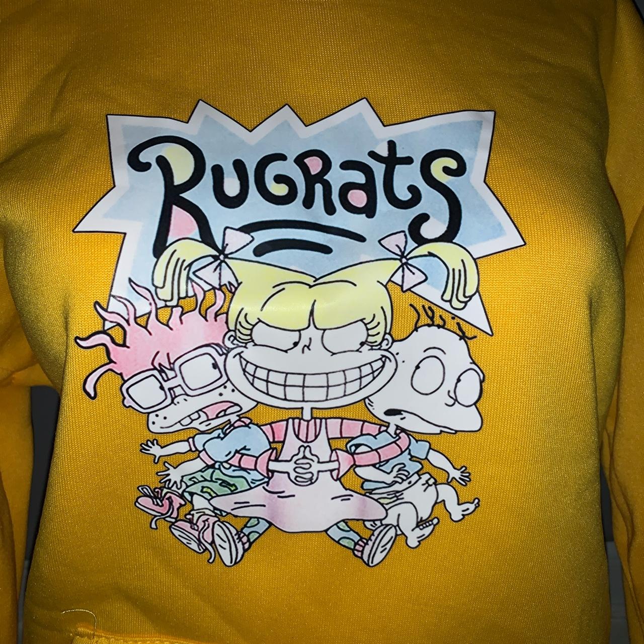 yellow polyester 90s y2k style rugrats hoodie from