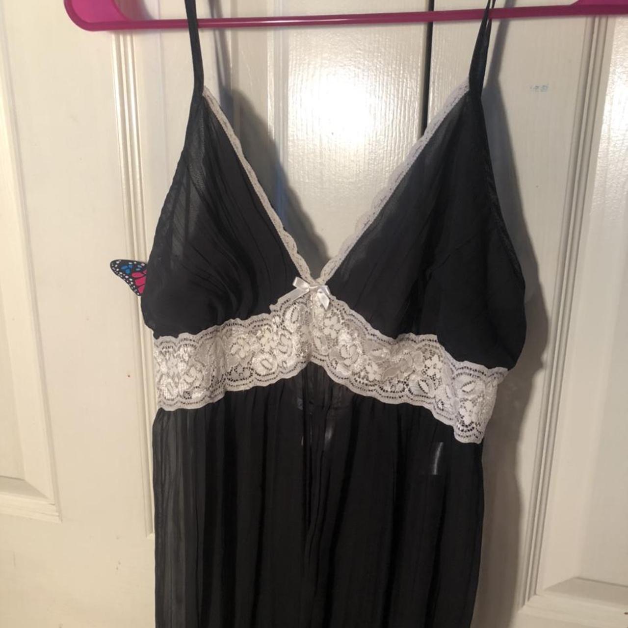 long flowy black sheer lingerie top lingerie