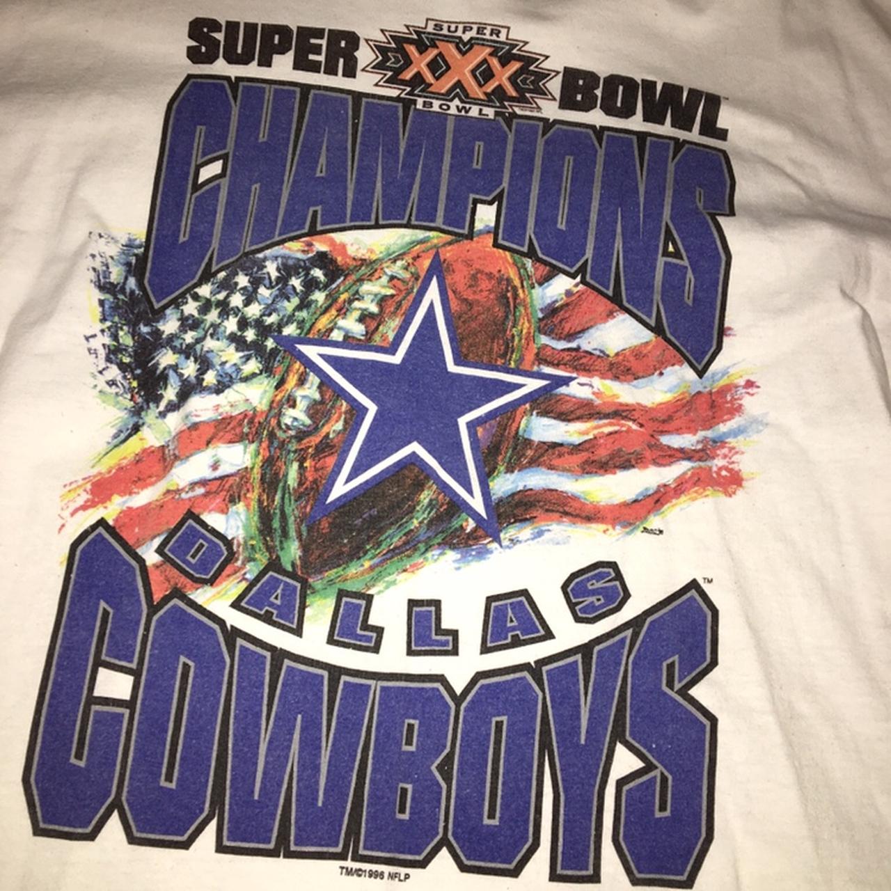 Vintage Dallas Cowboys Super Bowl XXX Champions 1996 T Shirt Tee