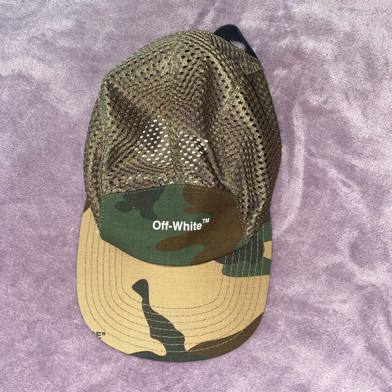 Off White Camo Panel Cap worn a few times, #offwhite... - Depop