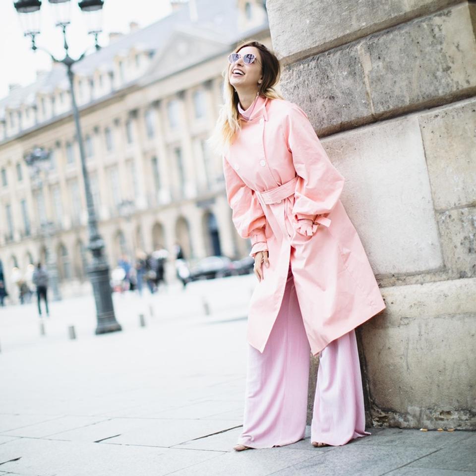 Baby pink trench on sale coat