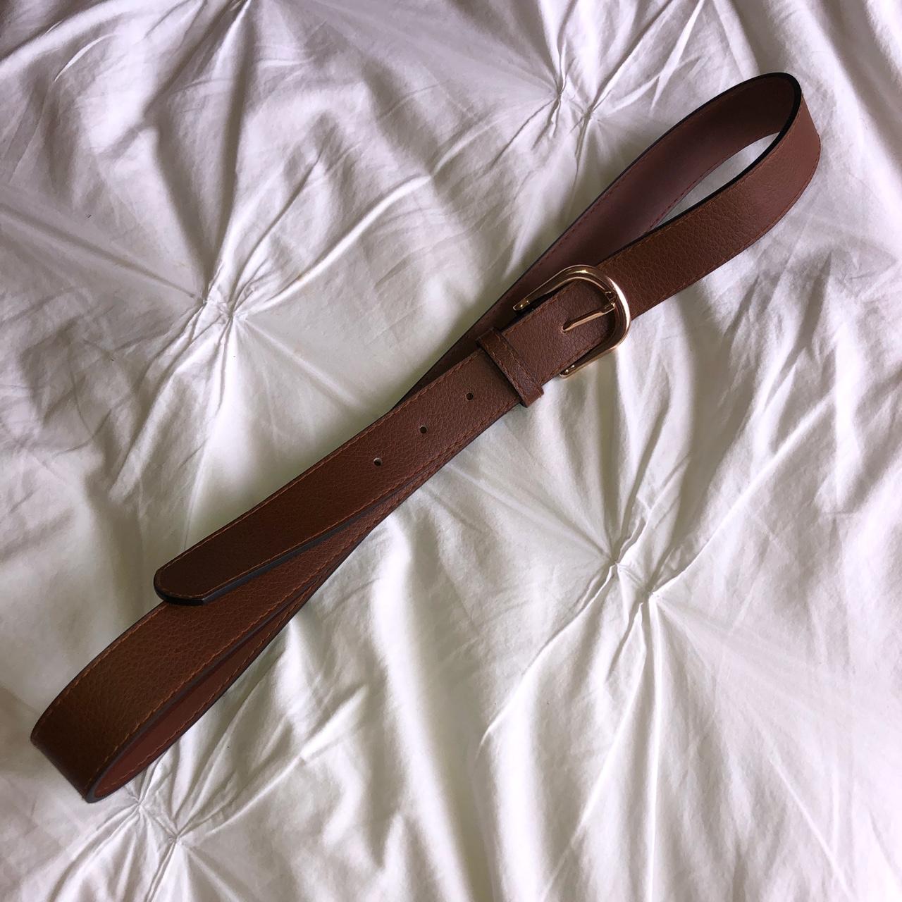 Tan belt with gold hardware from H&M Perfect... Depop