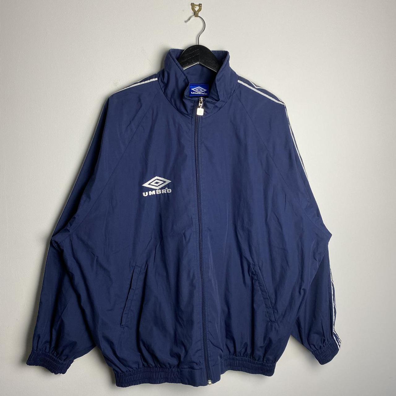 90’s Umbro Jacket Detailing on front, zip pull,... - Depop