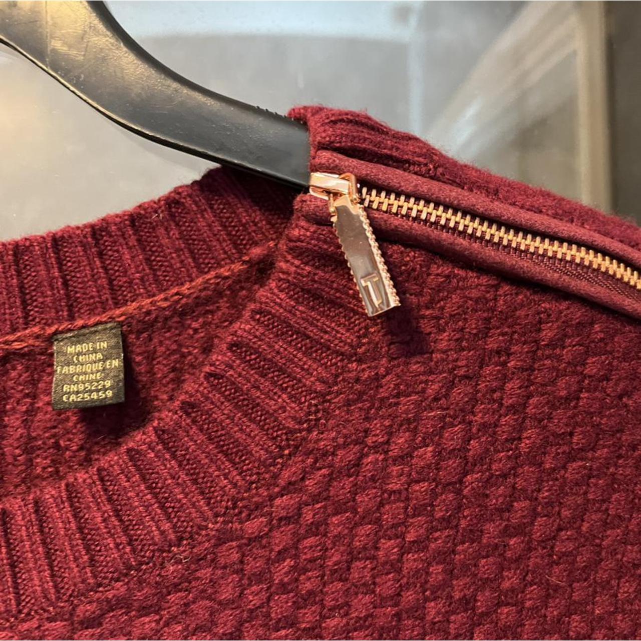 Ted Baker jumper, burgundy with rose gold zip