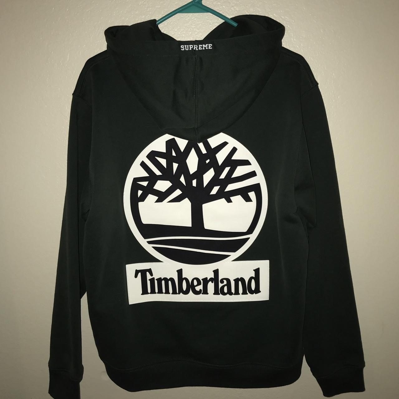 Supreme x Timberland green hoodie From F/W 2016... - Depop