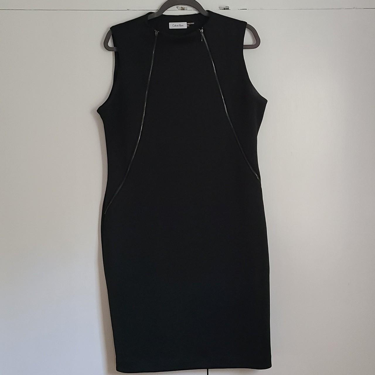 Black Calvin Klein Zipper Dress Size: 14 Gently... - Depop