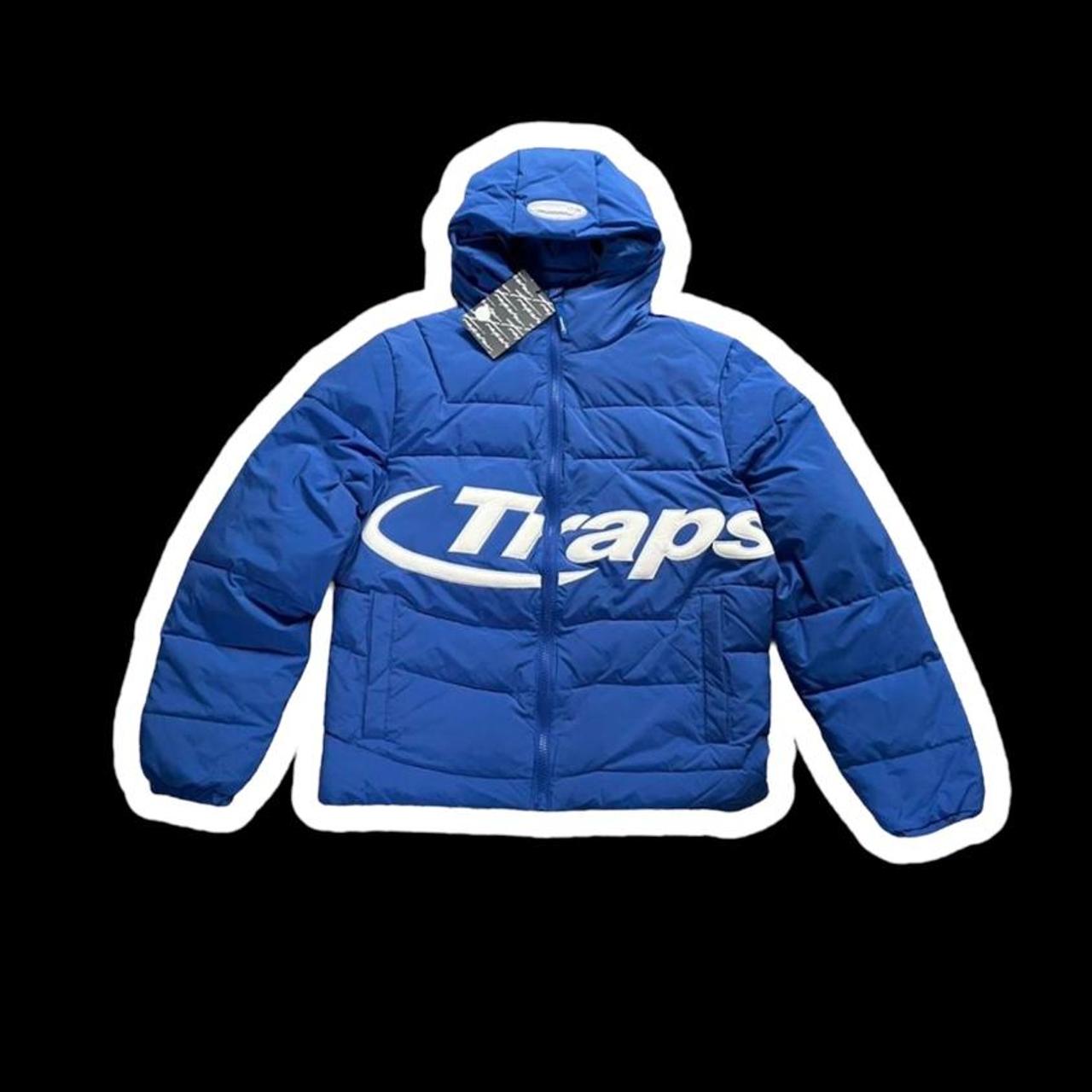 TRAPSTAR blue hyperdrive hooded puffer Mens size... Depop