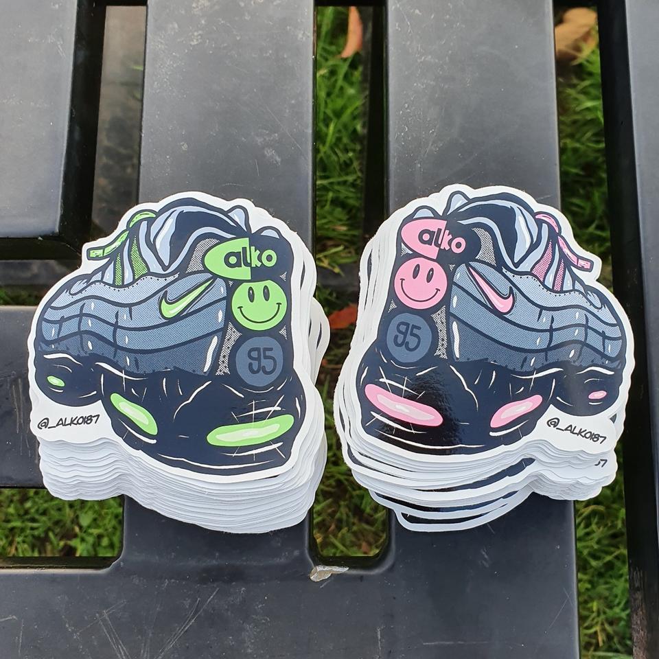 Cute set of Nike stickers :) perfect for laptops, - Depop