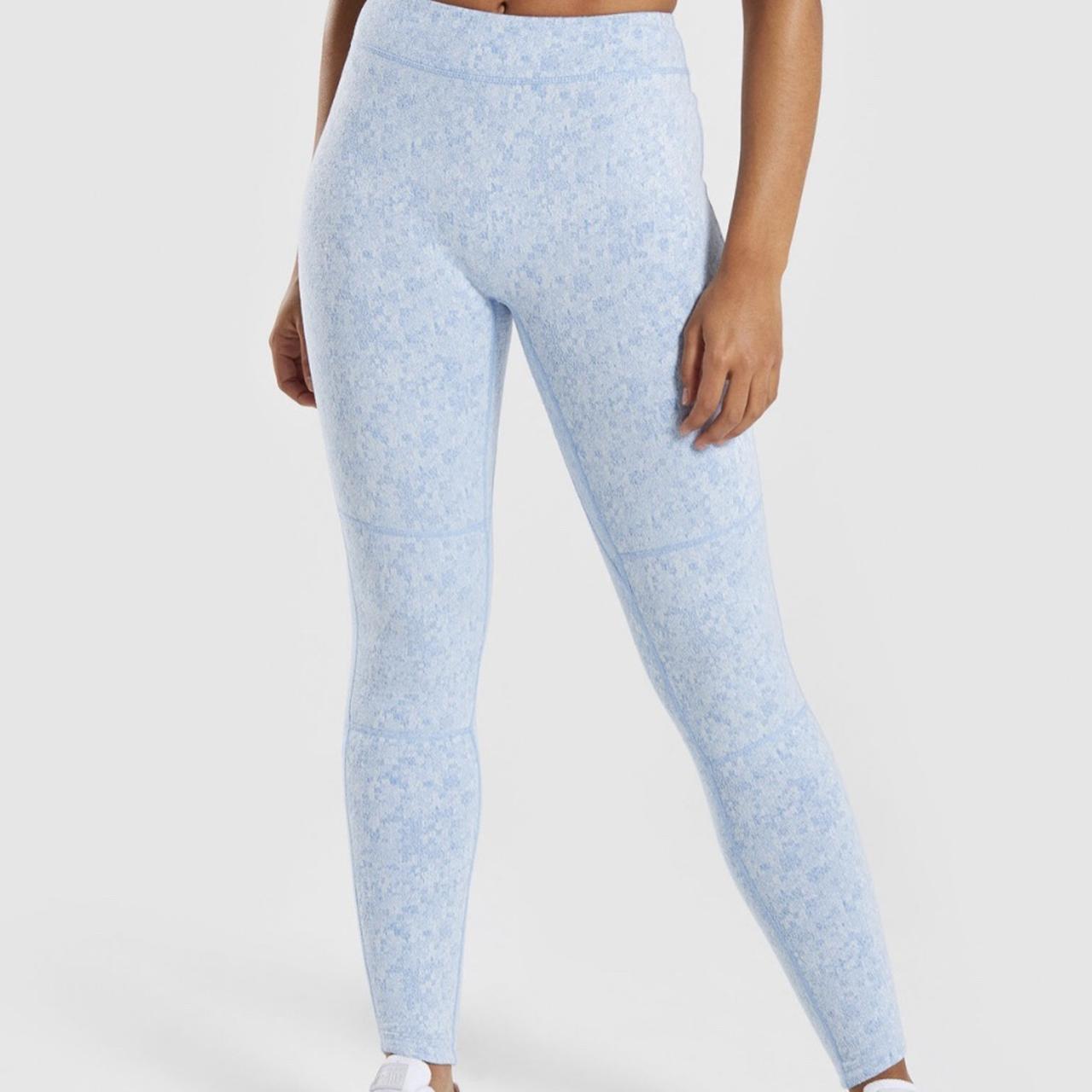 blue gymshark fleur texture leggings, worn a couple