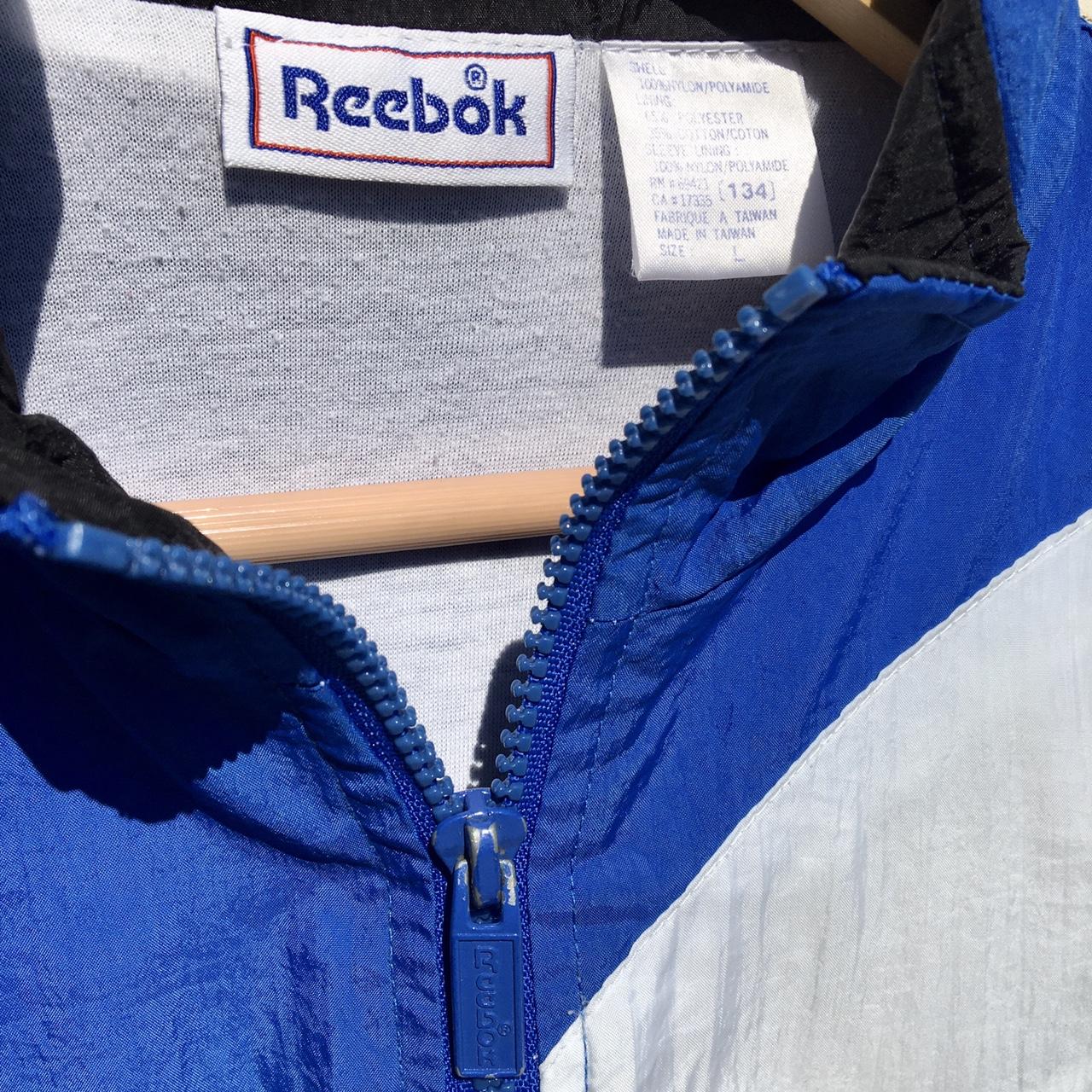 ジャケット・アウター 90s rare Reebok monotone poly jacket Vtg 90s Reebok Big Logo Jacket XL Track Gym Hip Hop Flag PE