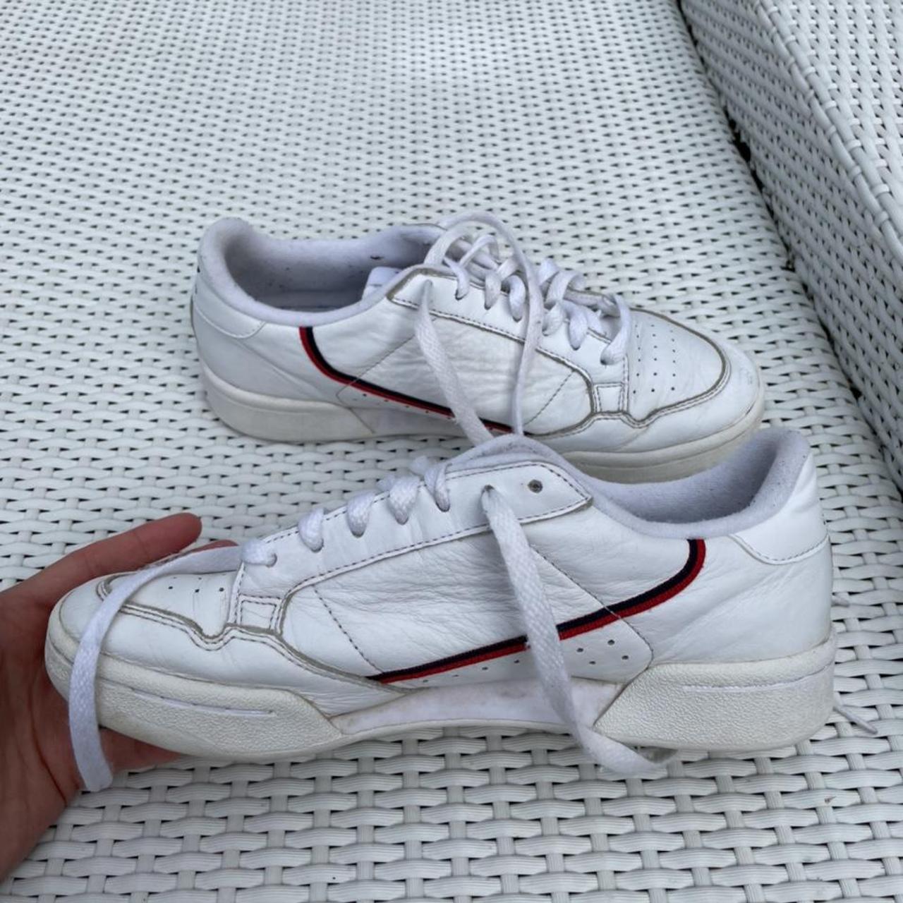 womans white adidas trainers