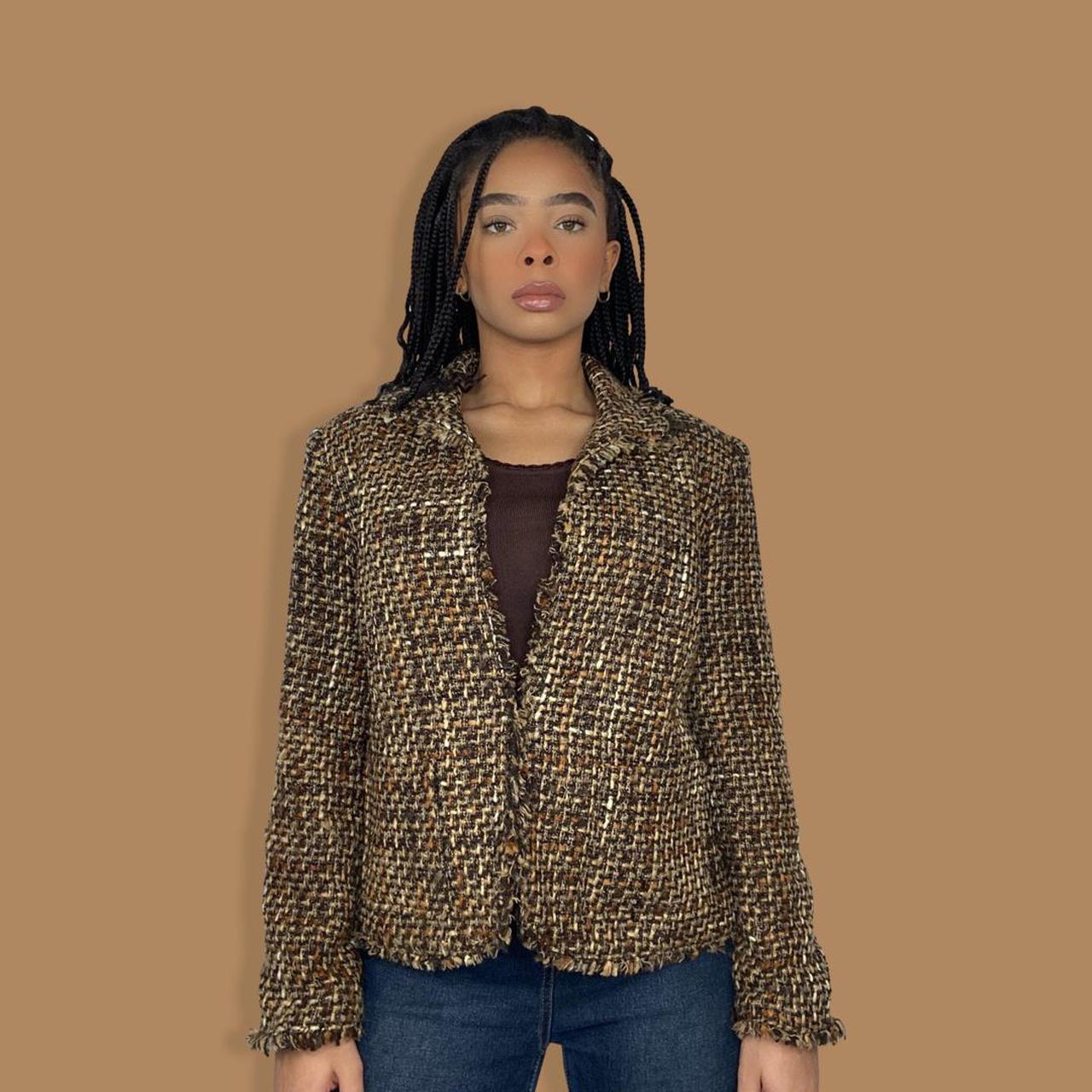 tweed fringe blazer