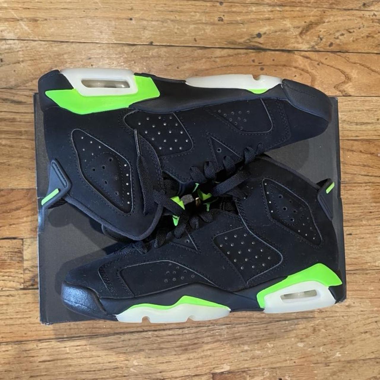 electric green and black jordans