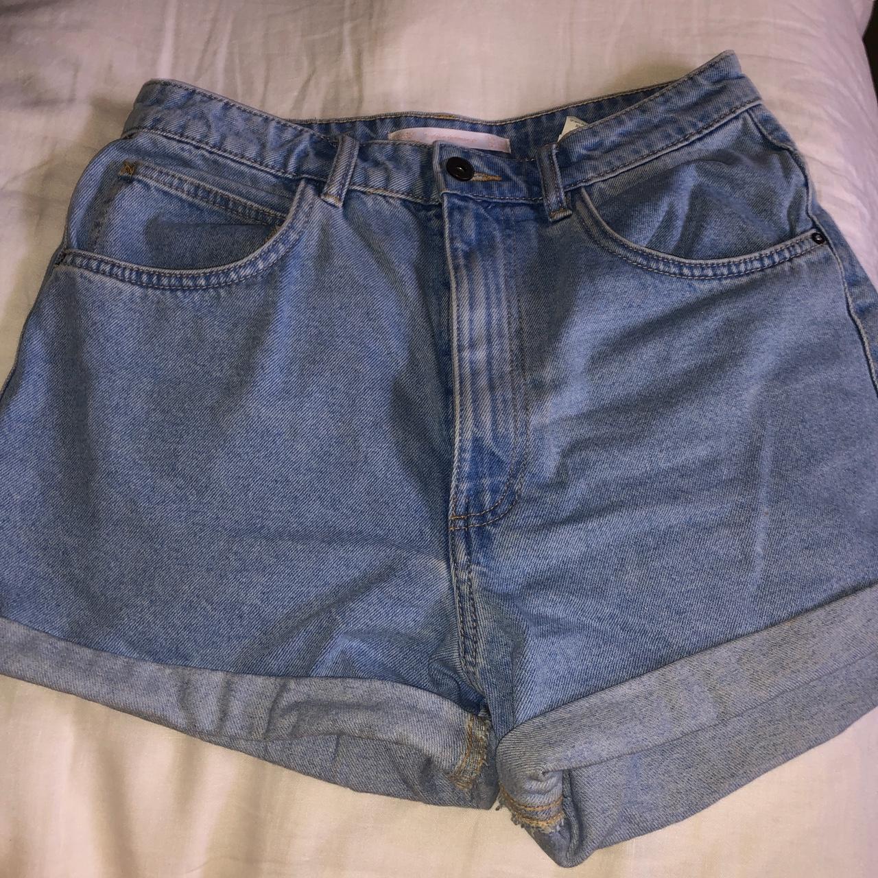 Zara high waisted denim shorts. size euro 38/USA 6... - Depop