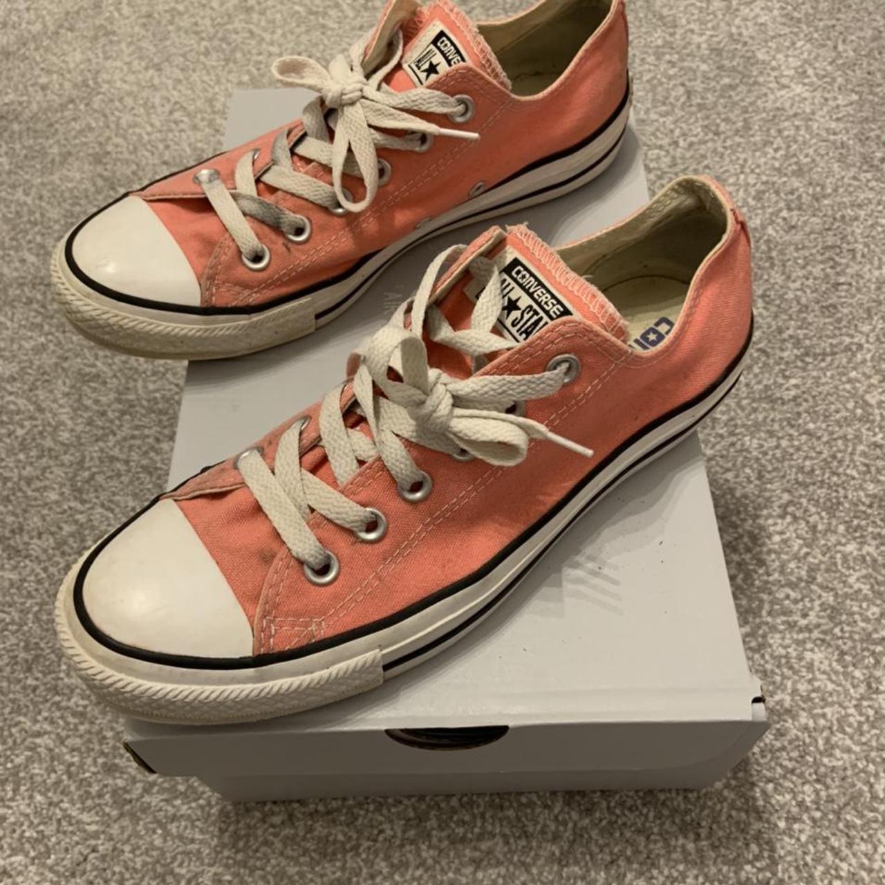 Converse Coral pink All star, UK 7, Excellent... - Depop