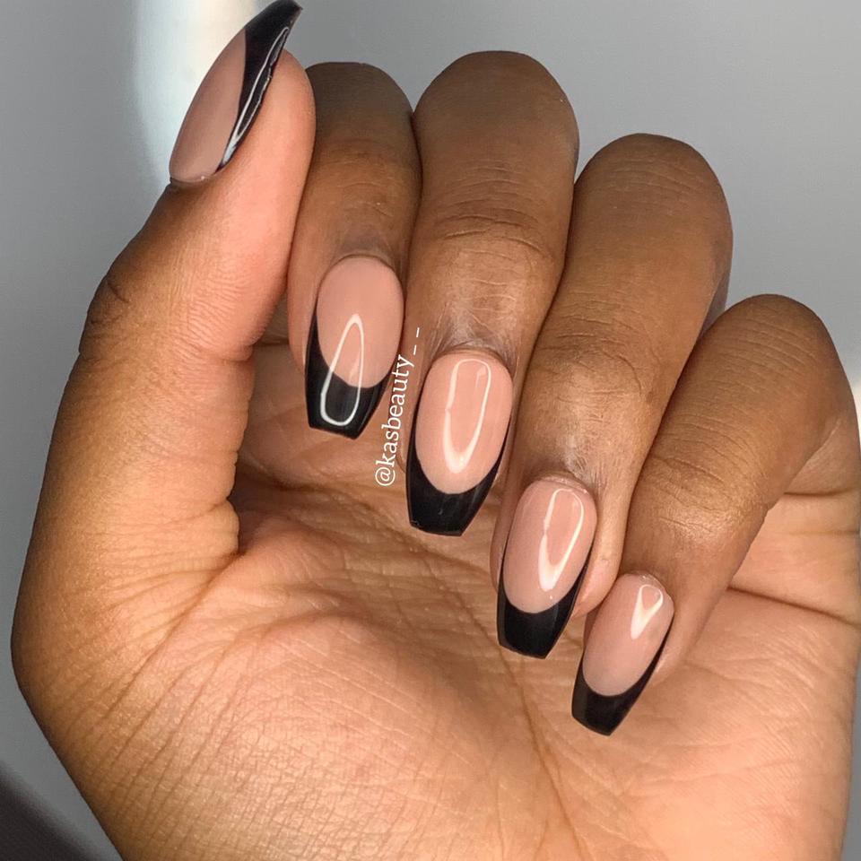 Glossy Black Louis Vuitton Inspired Press on Nails - - Depop