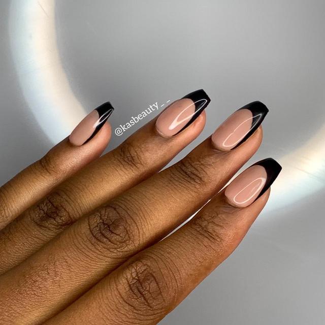 Glossy Black Louis Vuitton Inspired Press on Nails - - Depop