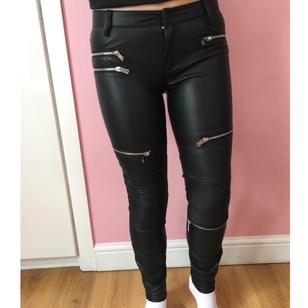 leather trousers with zips