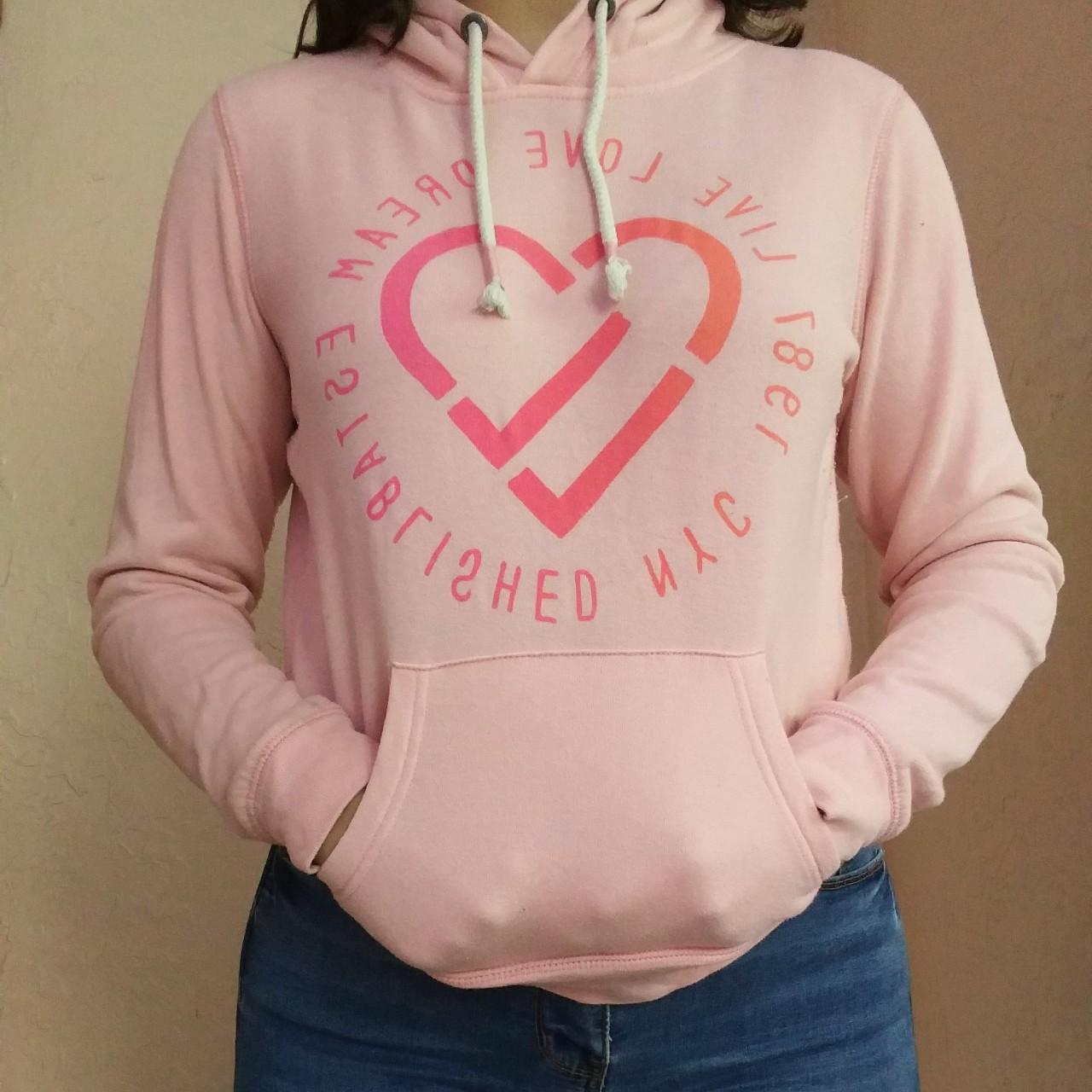Live Love Dream blush pink hoodie. It is in good... - Depop