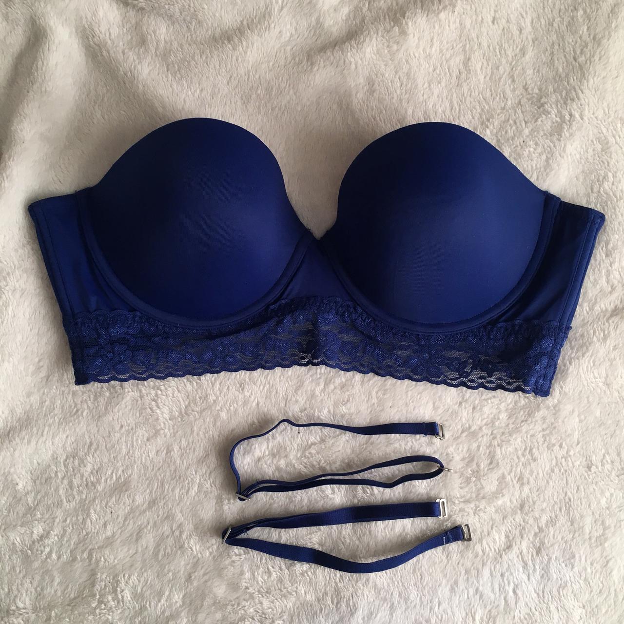 💙Blue and PINK Strapless bra💙 Padded, soft, wired, - Depop