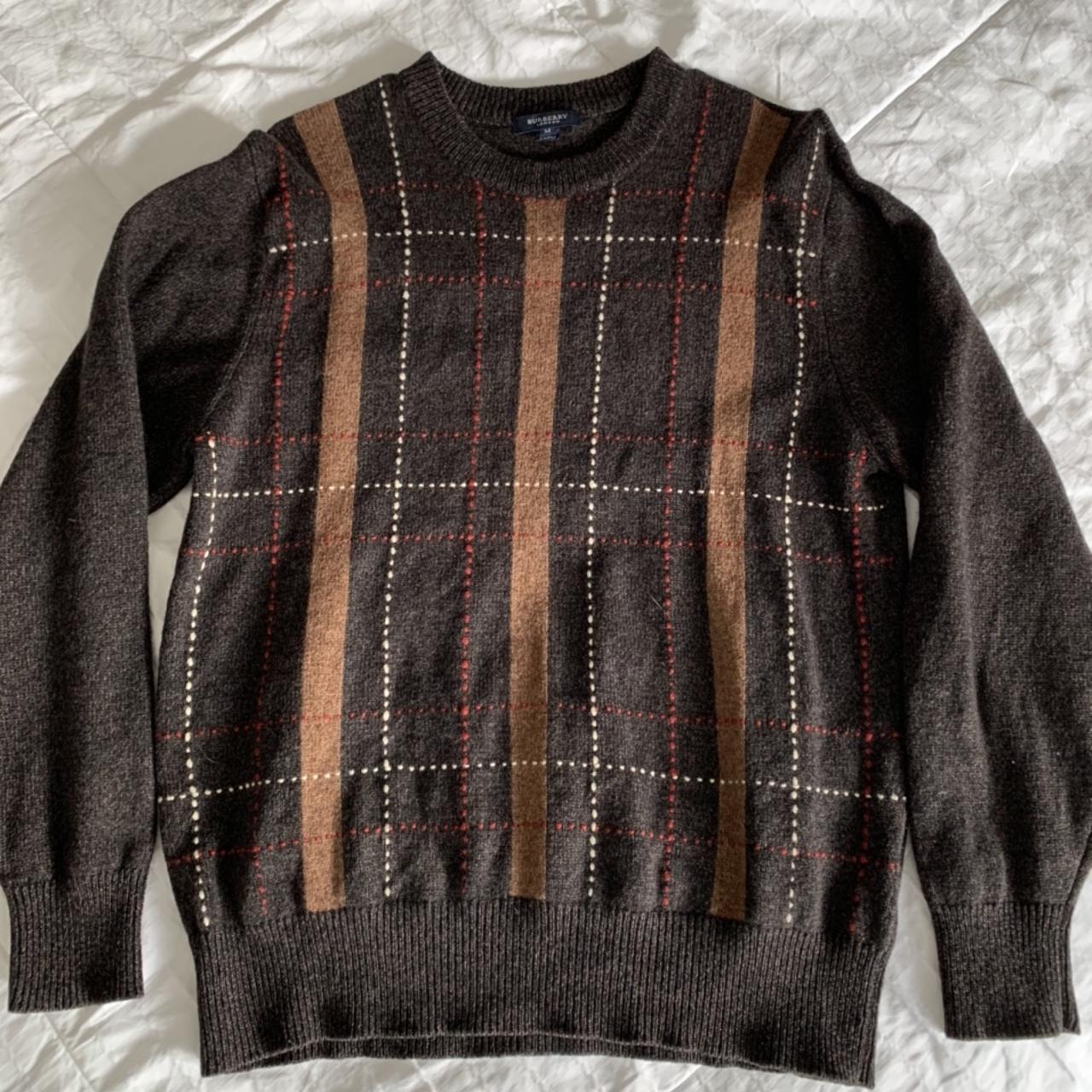 Burberry Women's Brown and Burgundy Jumper | Depop