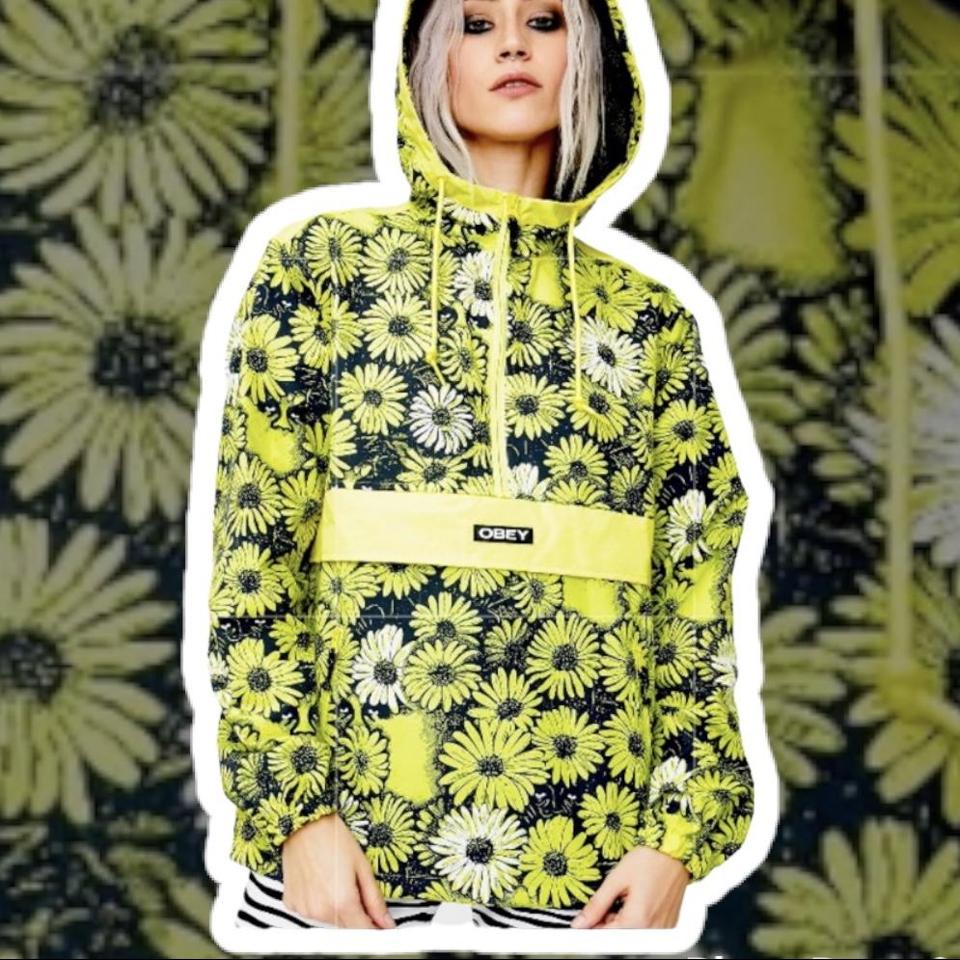 Obey anyway yellow outlet anorak jacket