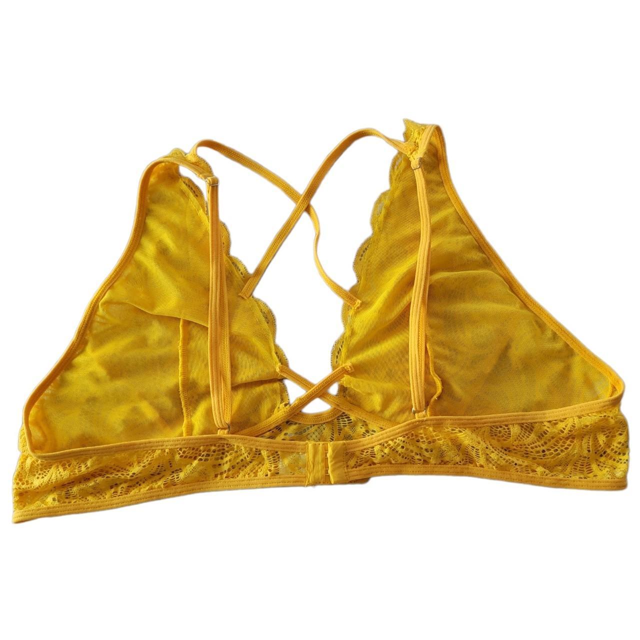 Yellow Strappy Lace Bralette Shein Size 3X Depop