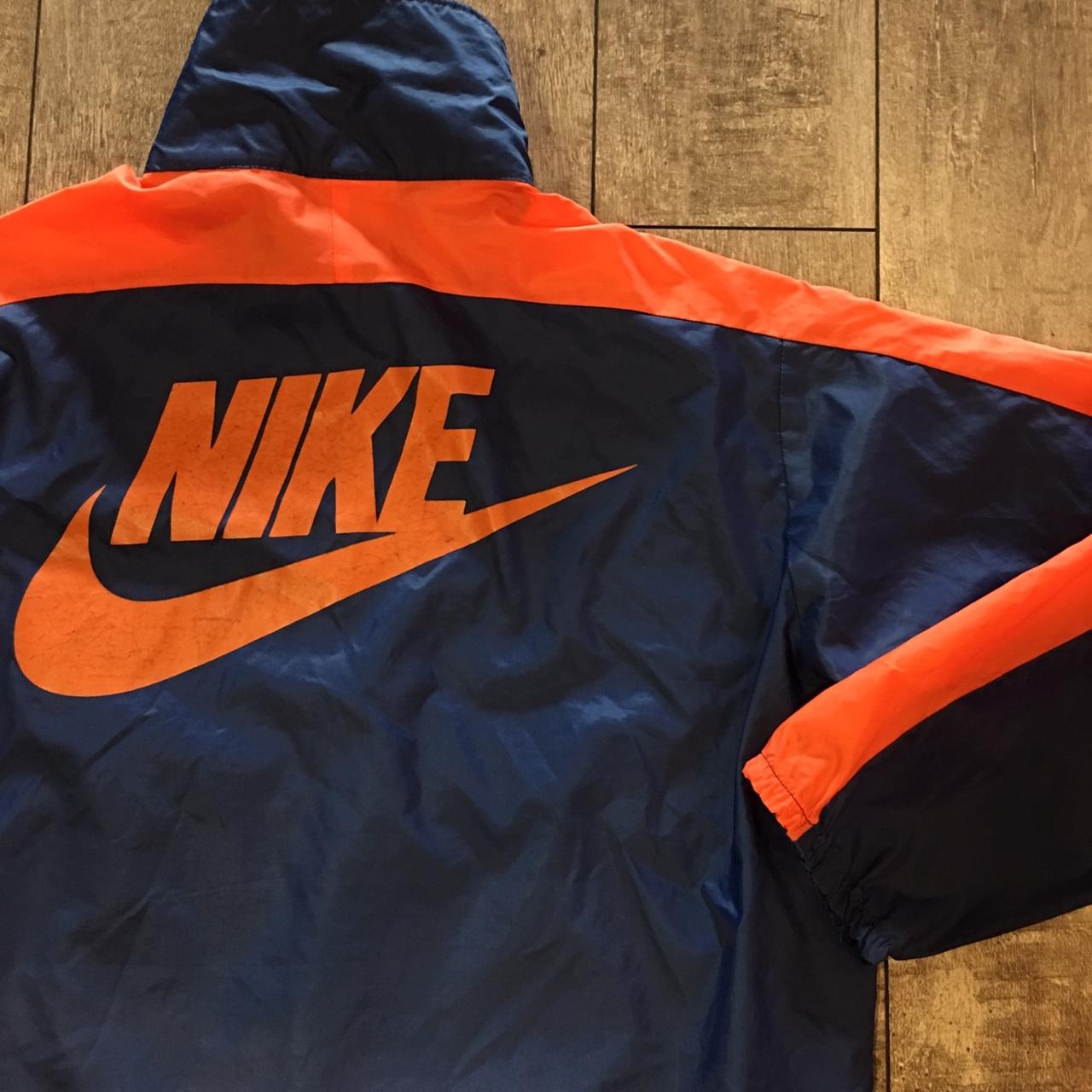 K10 古着'01 NIKE 紺色ナイロンアノラックジャケット k5644】希少USA古着90sナイキ刺繍ロゴナイロンアノラック