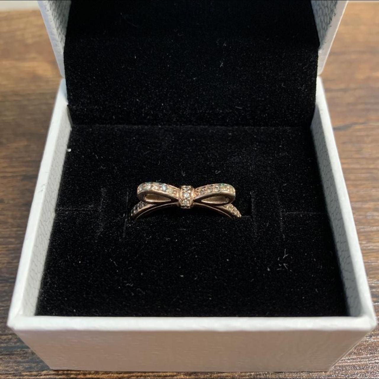 Pandora rose gold bow on sale ring