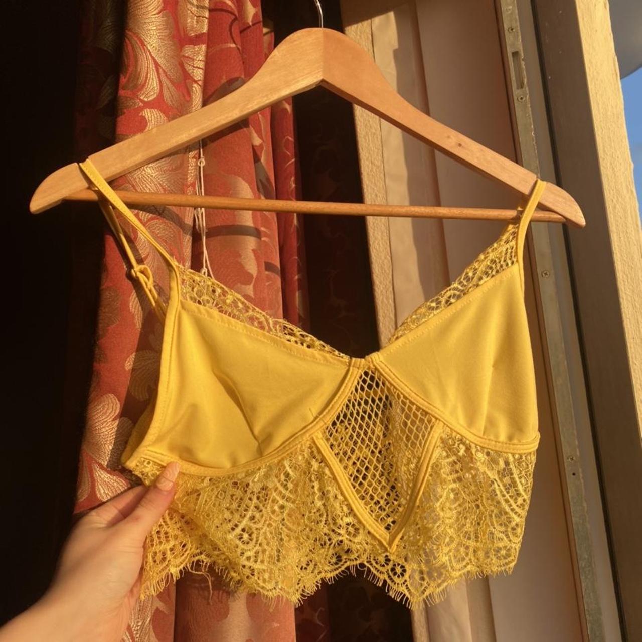 Yellow Bralette /crop top very good suited for... Depop