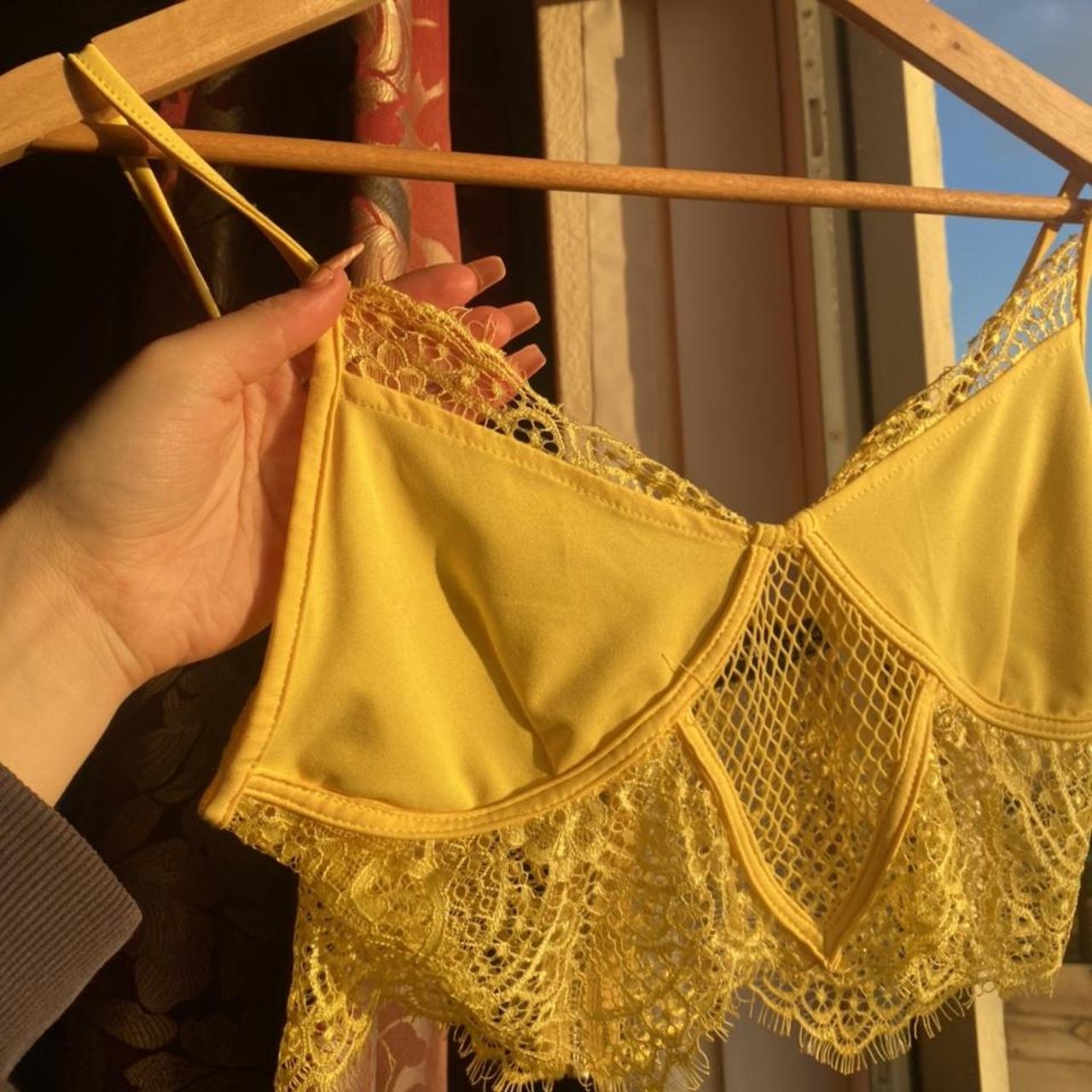Yellow Bralette /crop top very good suited for... Depop
