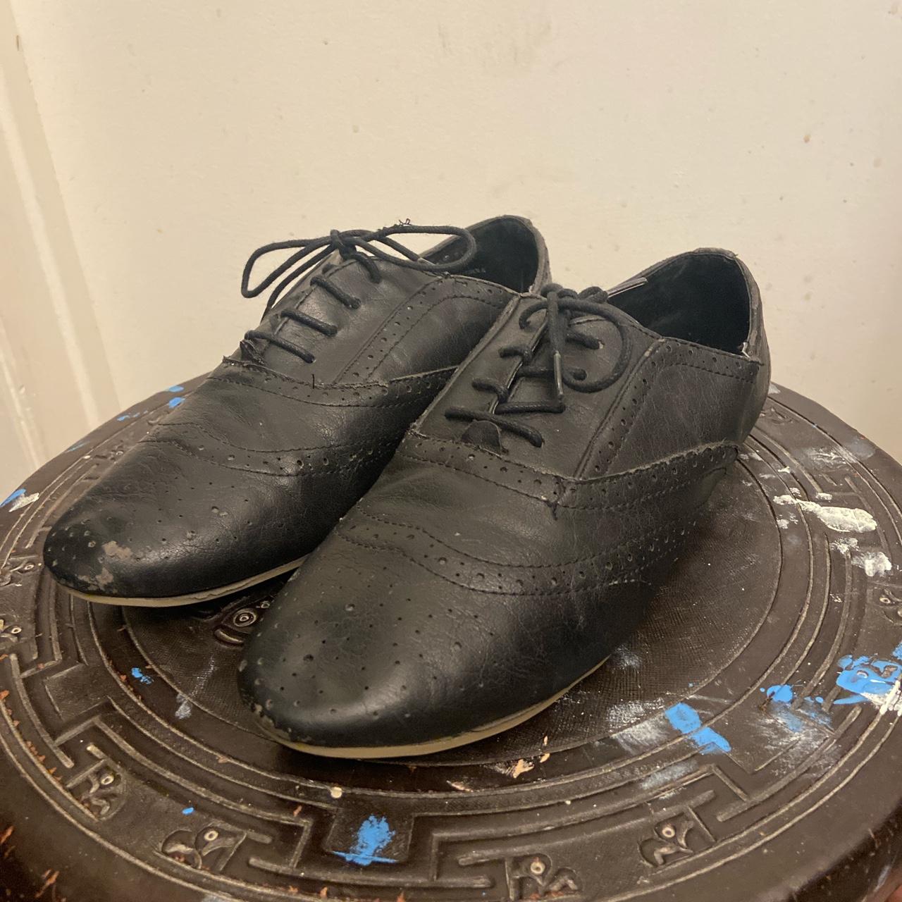 preppy black oxford flats twee revival normal... Depop