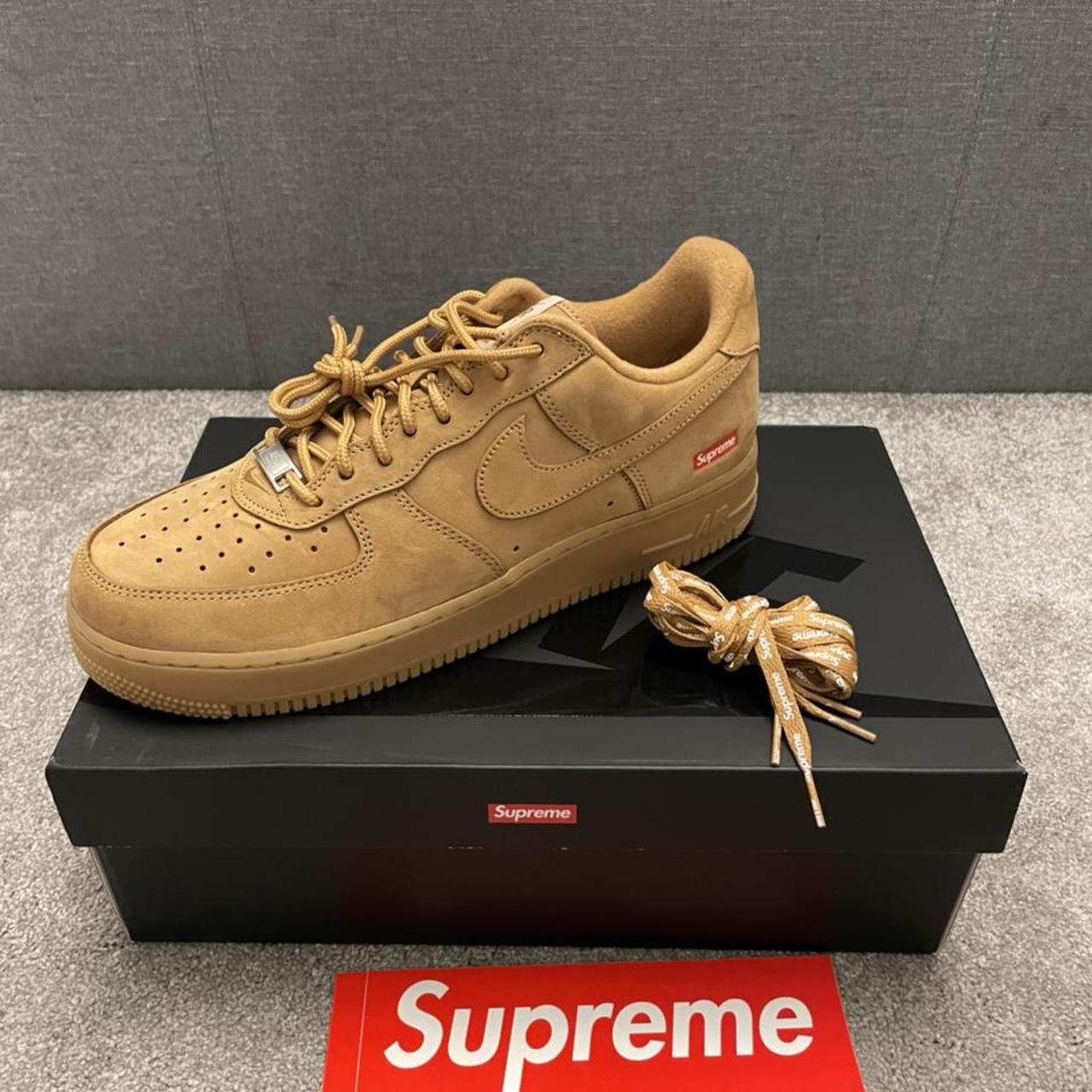 Nike Air Force 1 x Supreme Wheat size 8.5uk - Depop