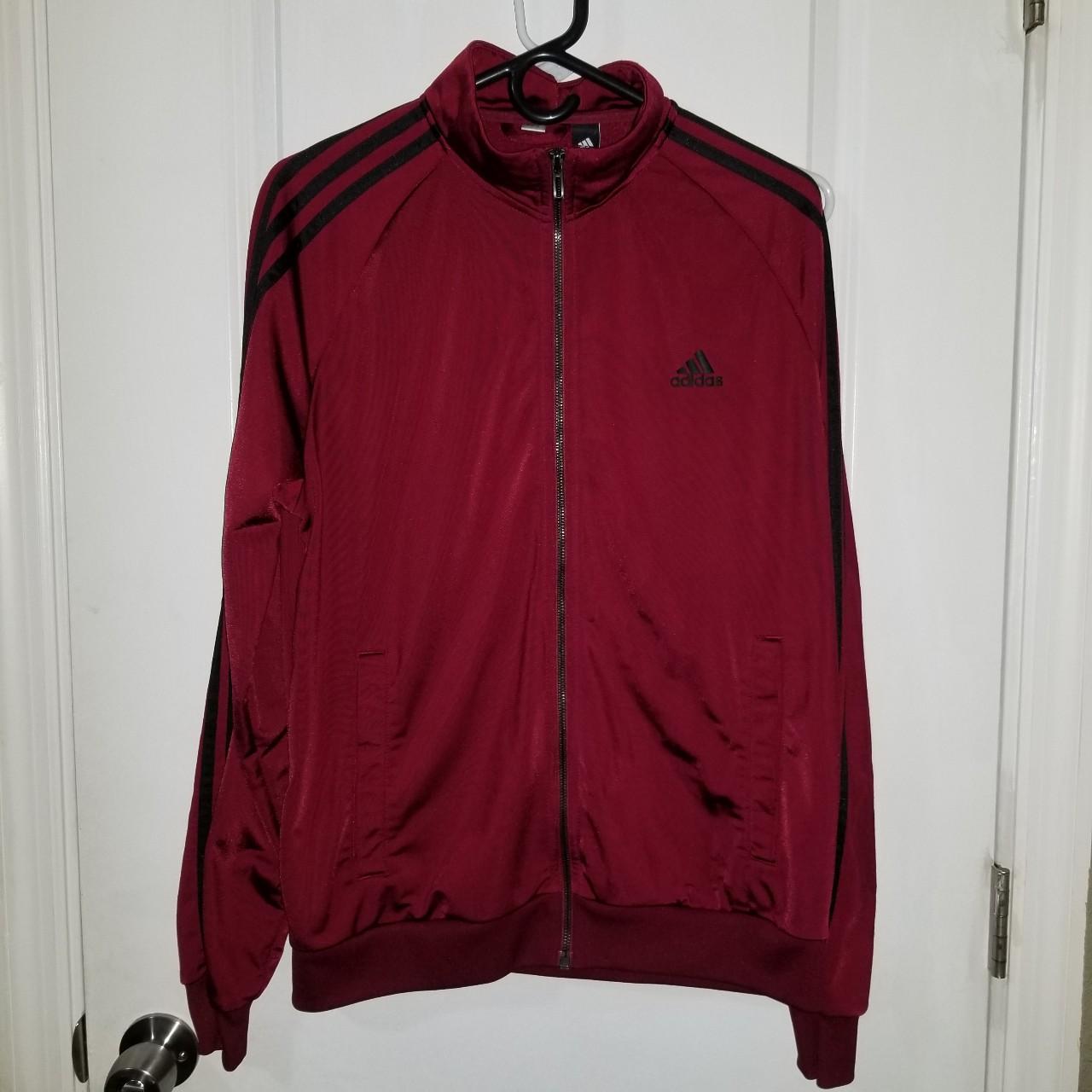 Maroon and sale black adidas jacket