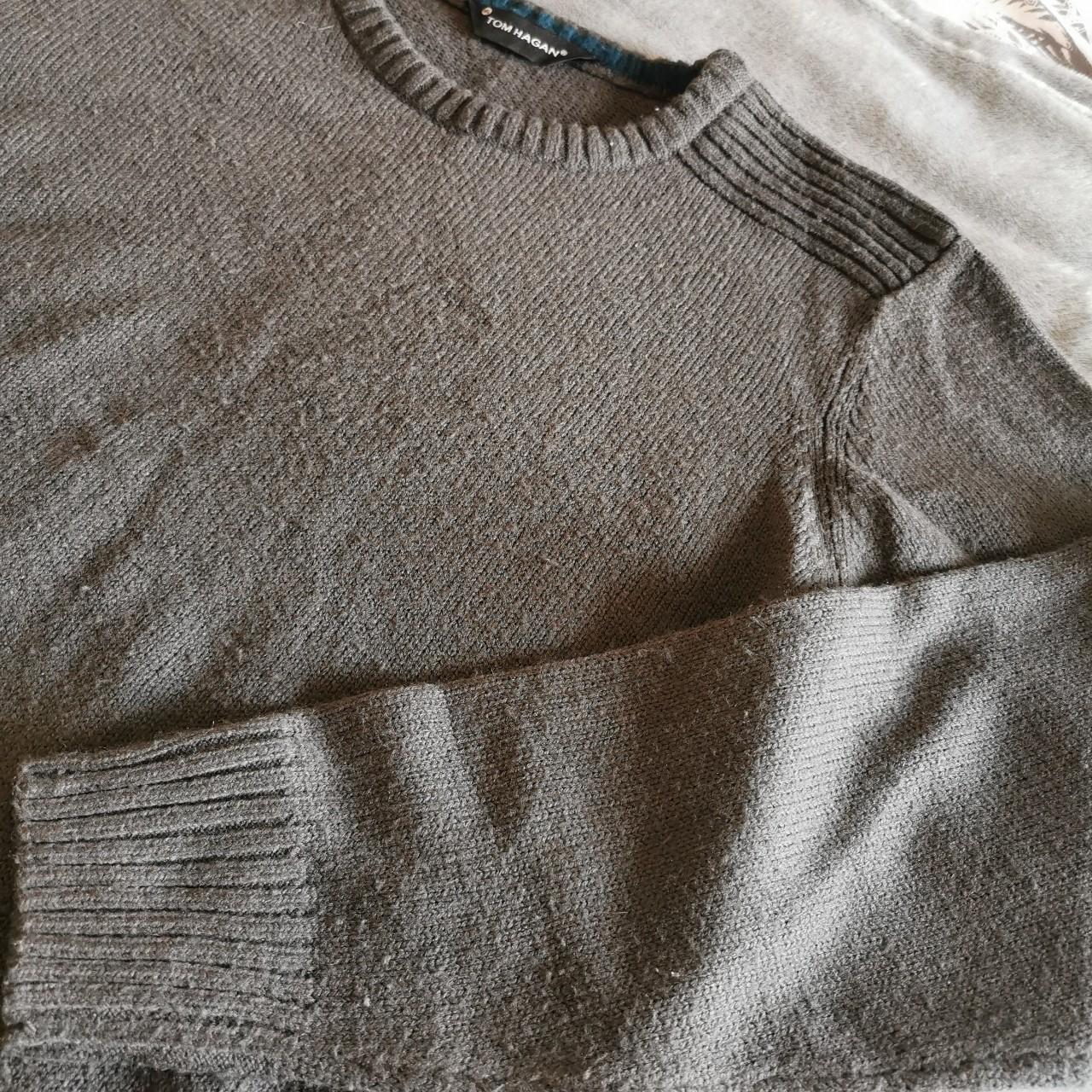 Men's Tom Hagan dark grey long sleeved round neck... - Depop