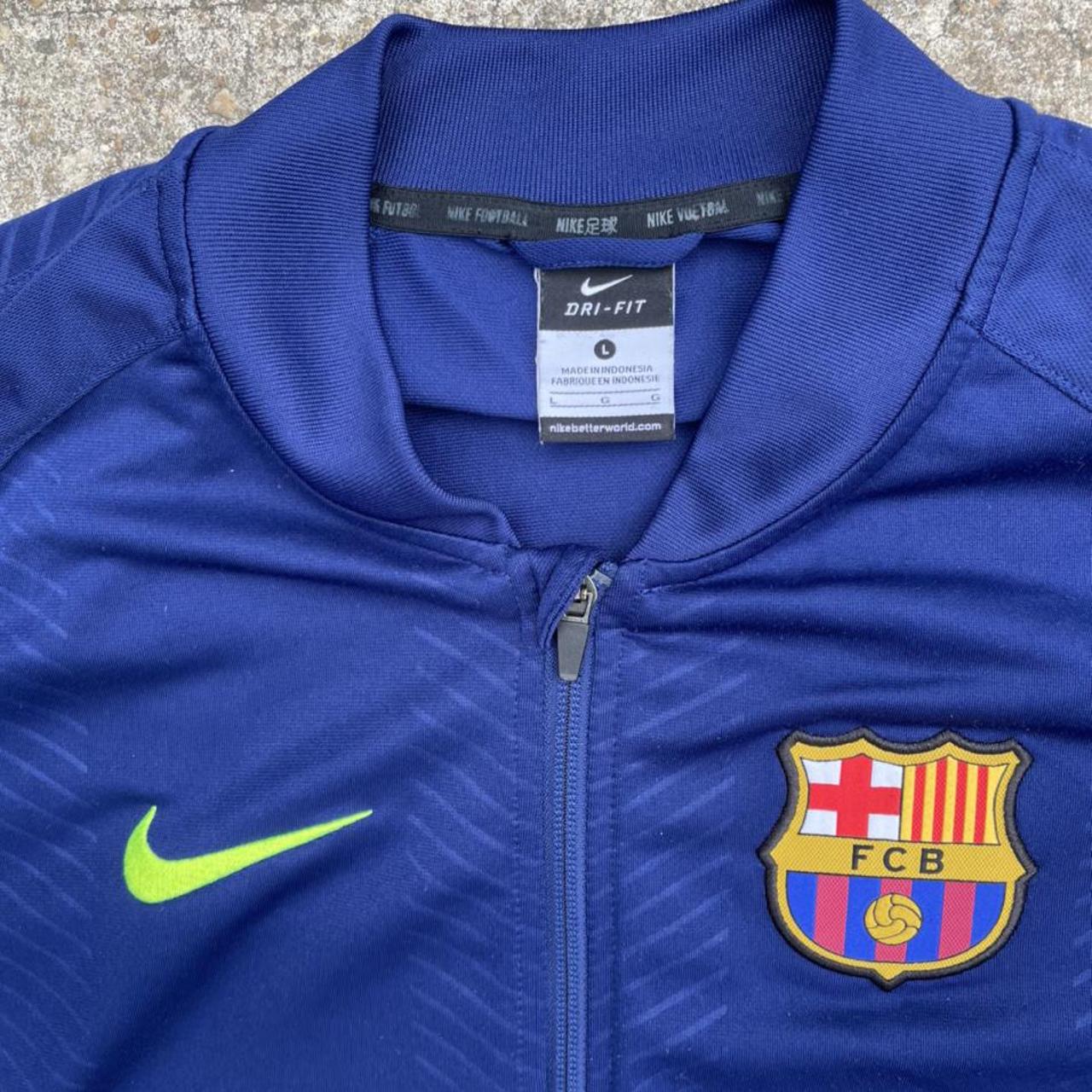 Nike FC Barcelona blue zip up jacket sz large - Depop