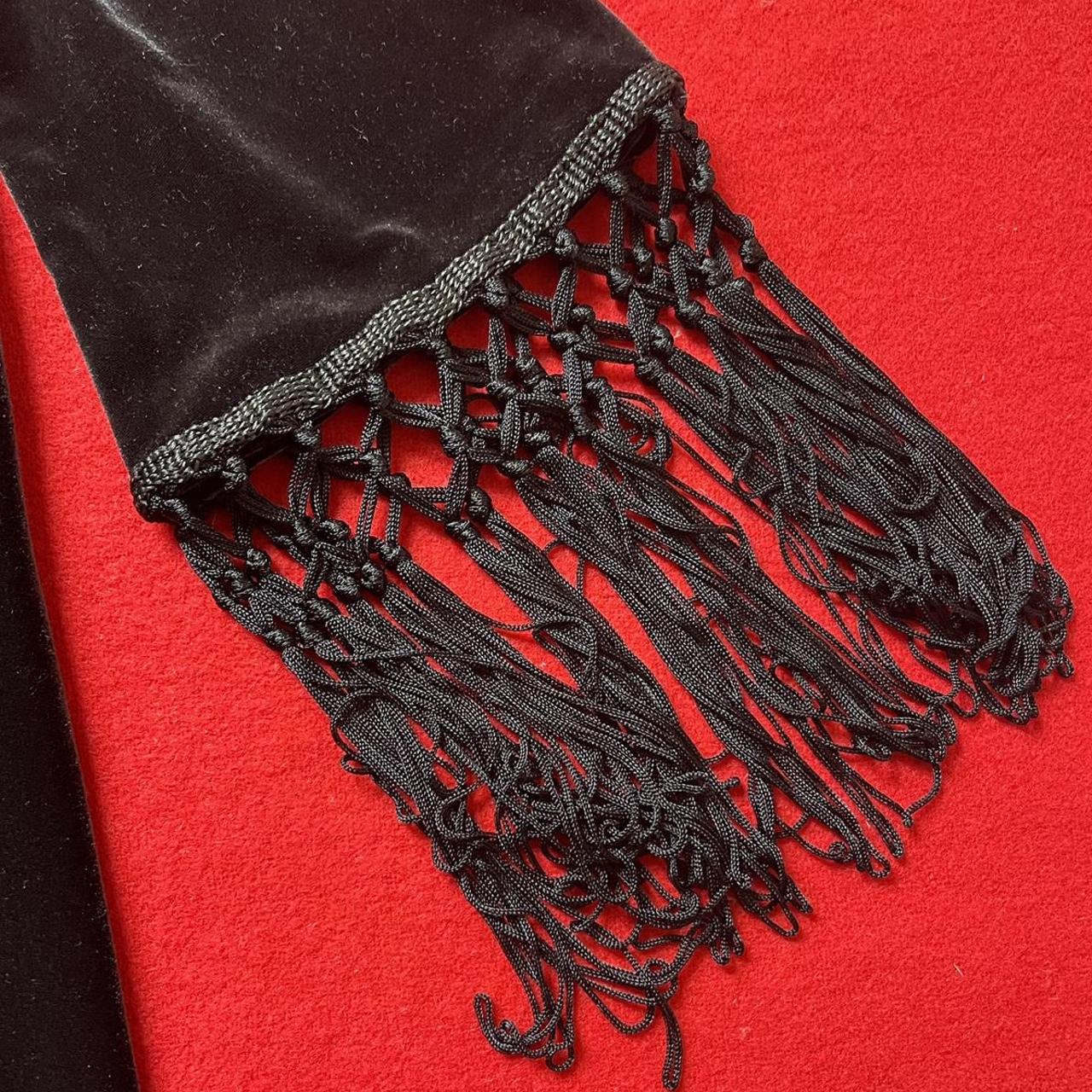 H&M Boho black velvet dress. Lace panel details... Depop