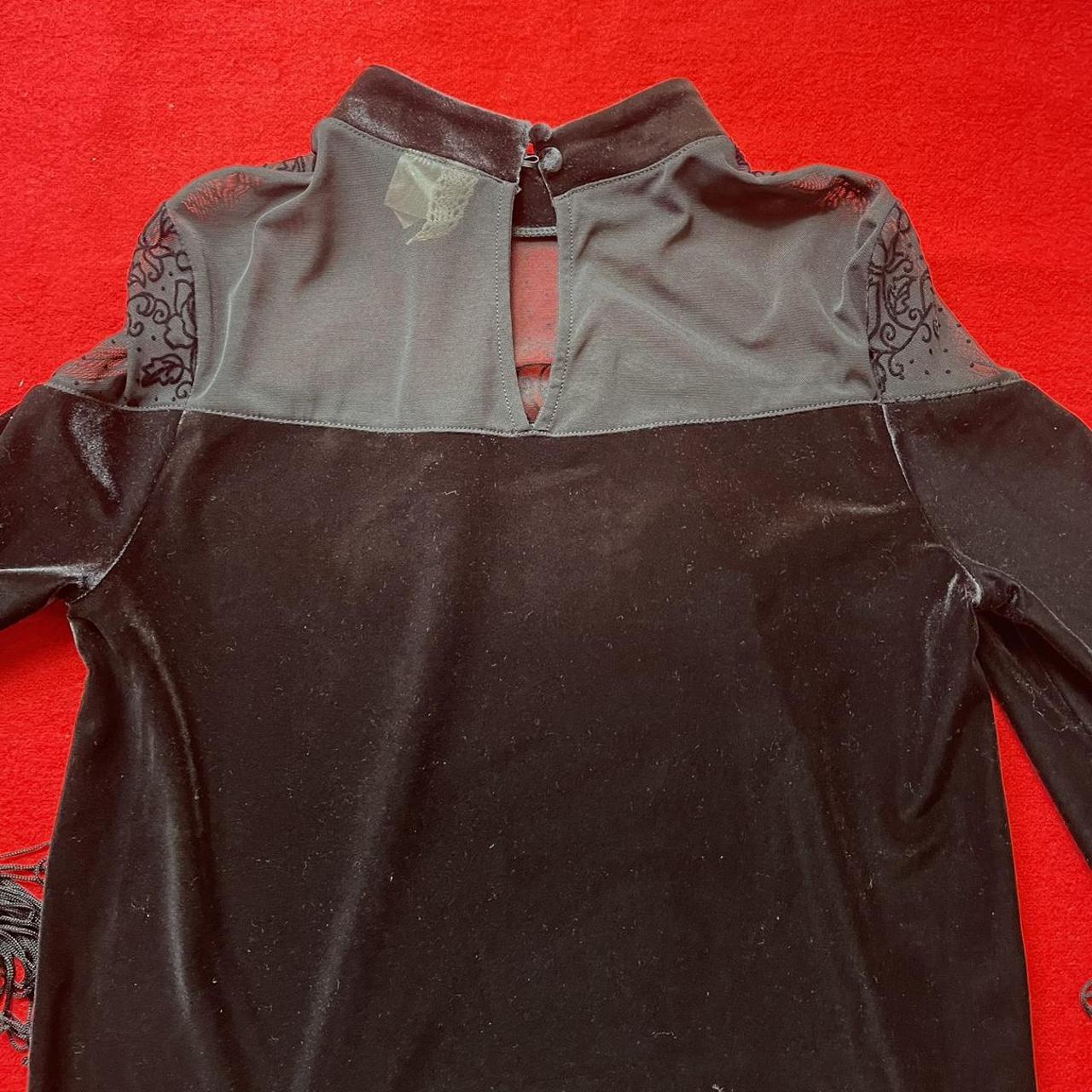 H&M Boho black velvet dress. Lace panel details... Depop